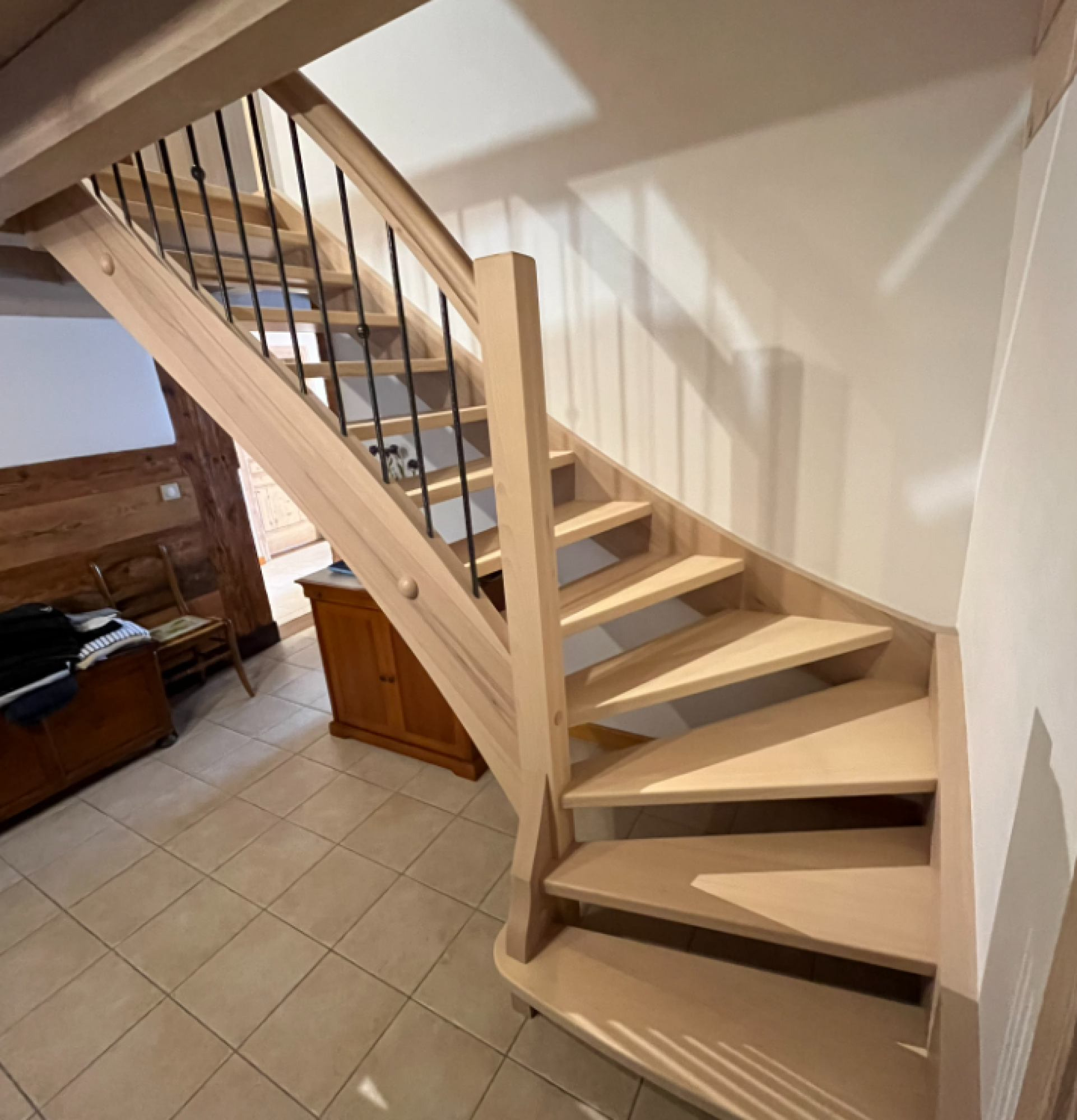 Escalier quart tournant sur-mesure (neuf et remplacement)
