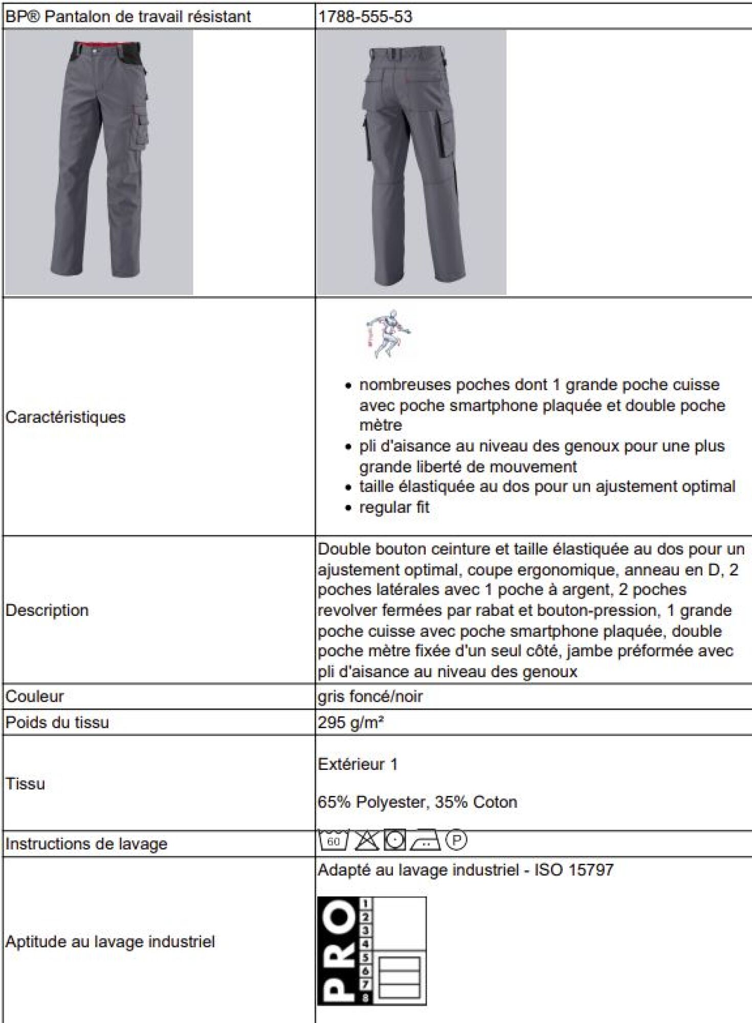 Pantalon de travail résistant