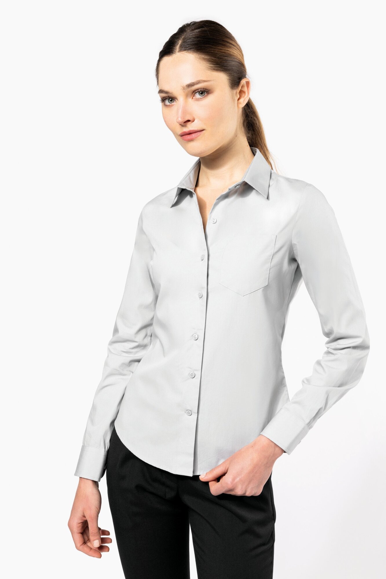 Chemise popeline manches longues
femme