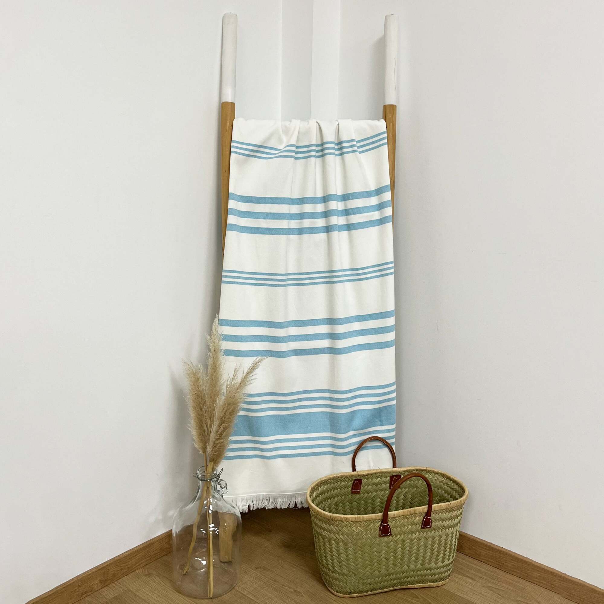 Fouta doublée éponge Karabuk Turquoise 90x160 400g/m²