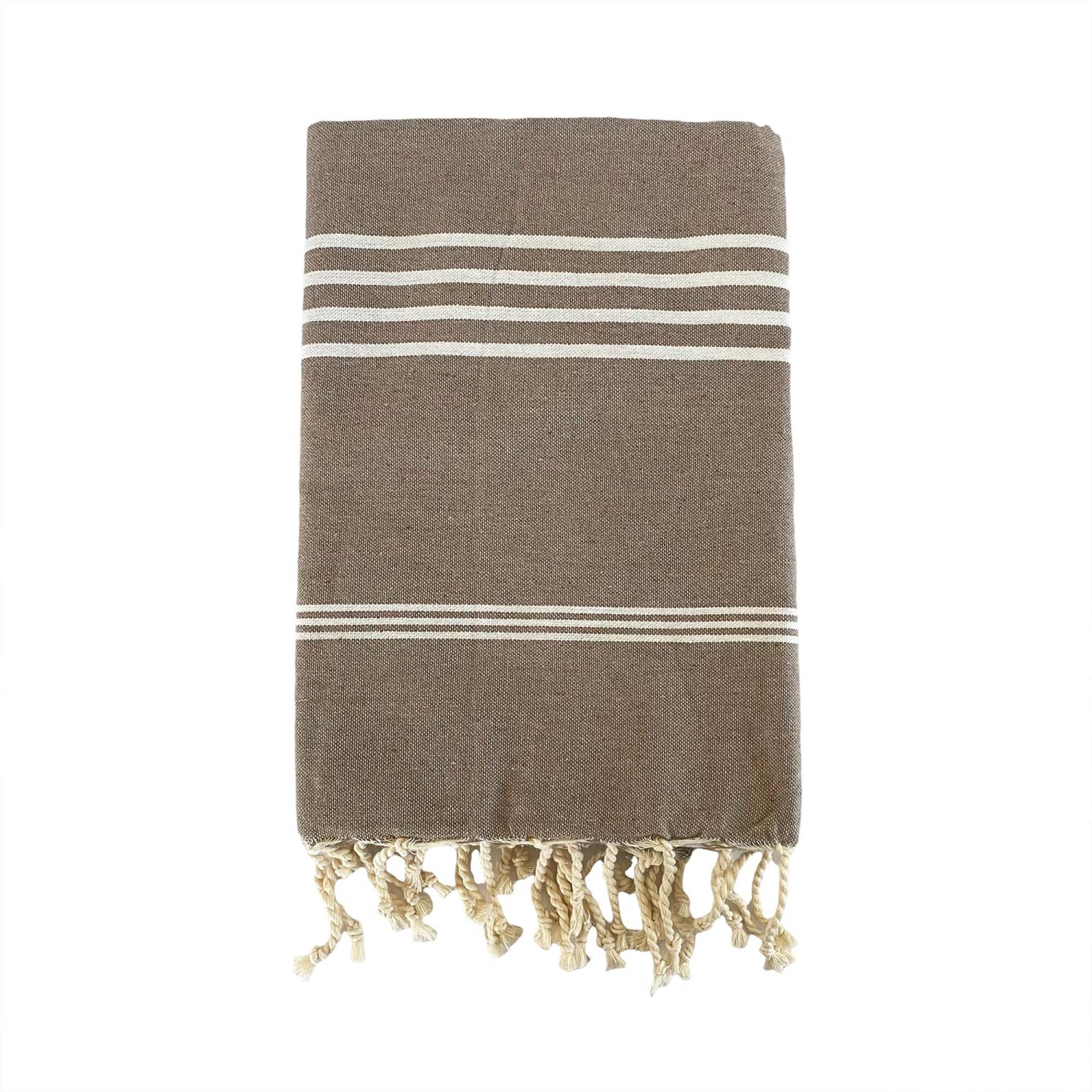 Fouta traditionnelle Kolora Taupe 100x200 190g/m²