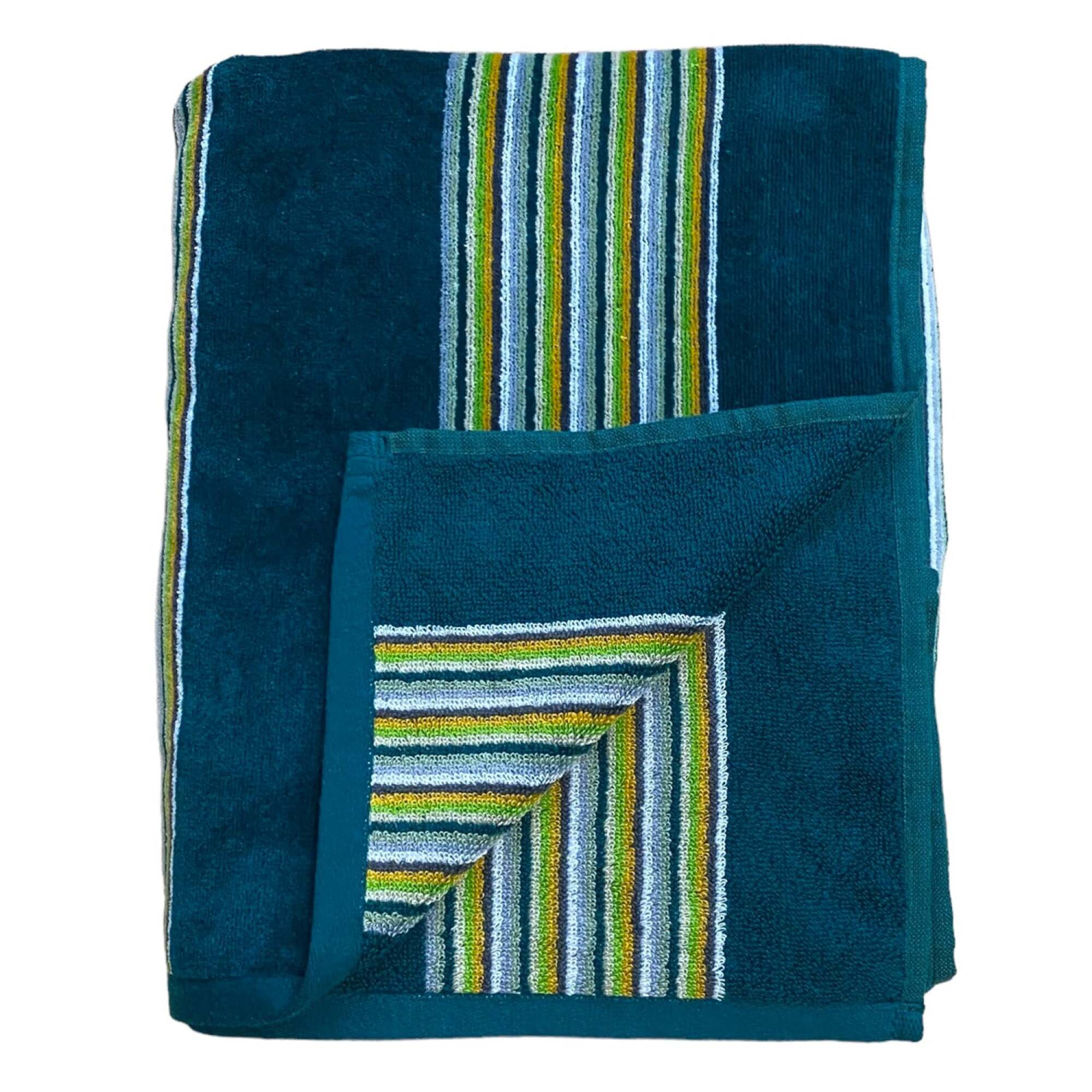 Serviette de bain éponge velours Jacquard Milonga Lake 70x140 400g/m²