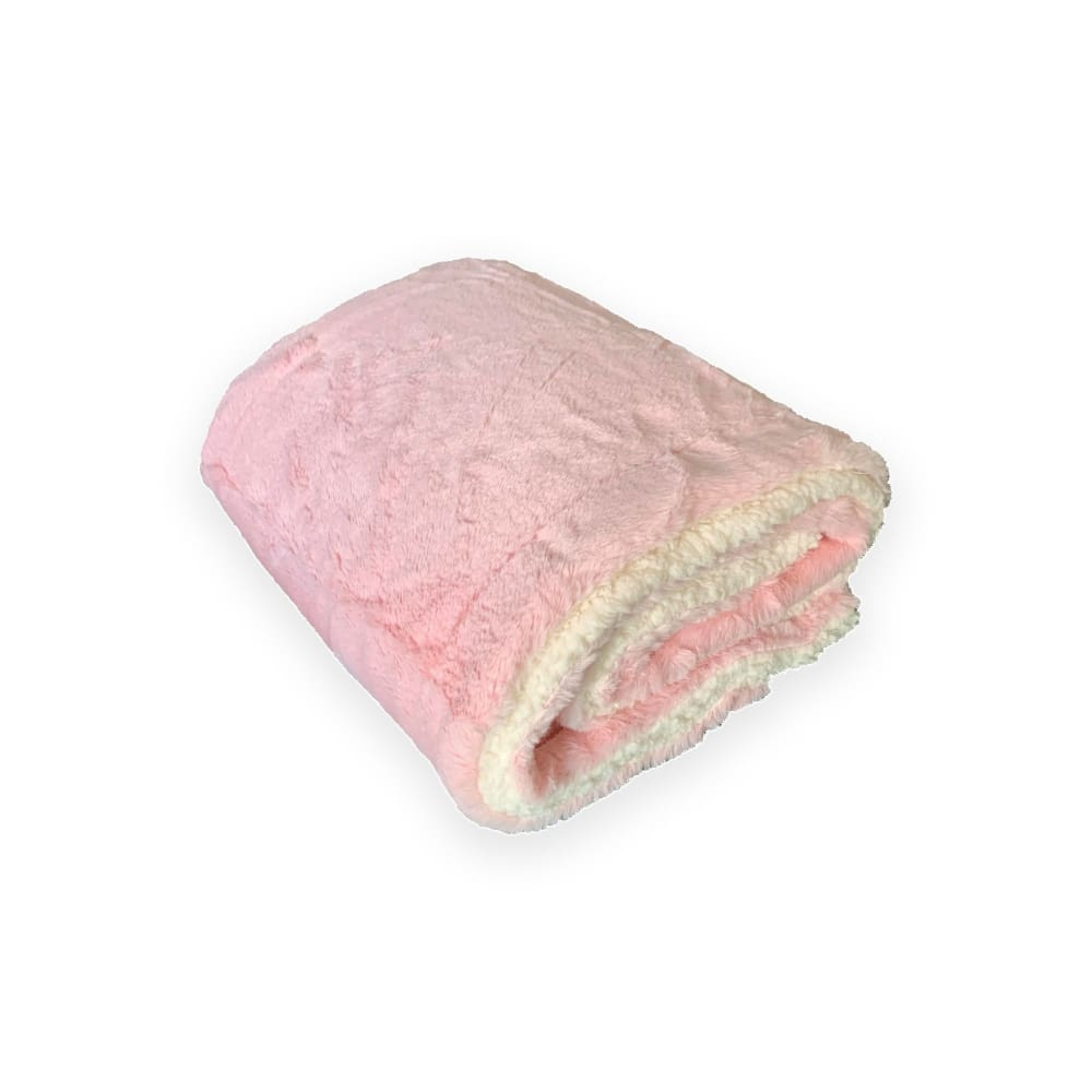 Plaid polaire doublé imitation lapin Rose 130 x 170