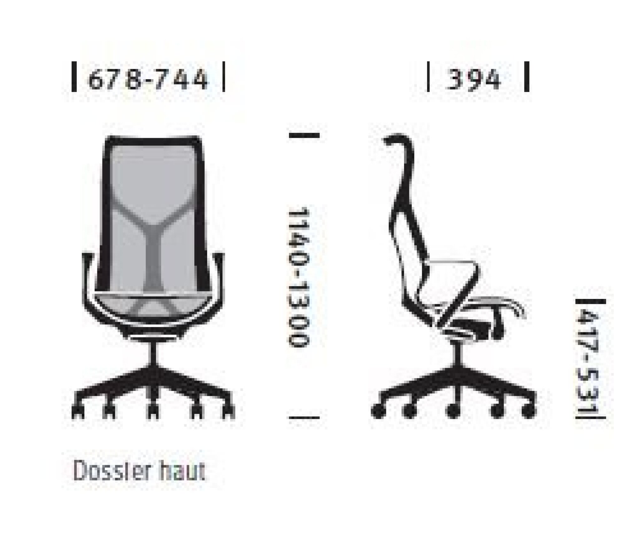 Fauteuil COSM Herman MILLER Haut dossier Canyon