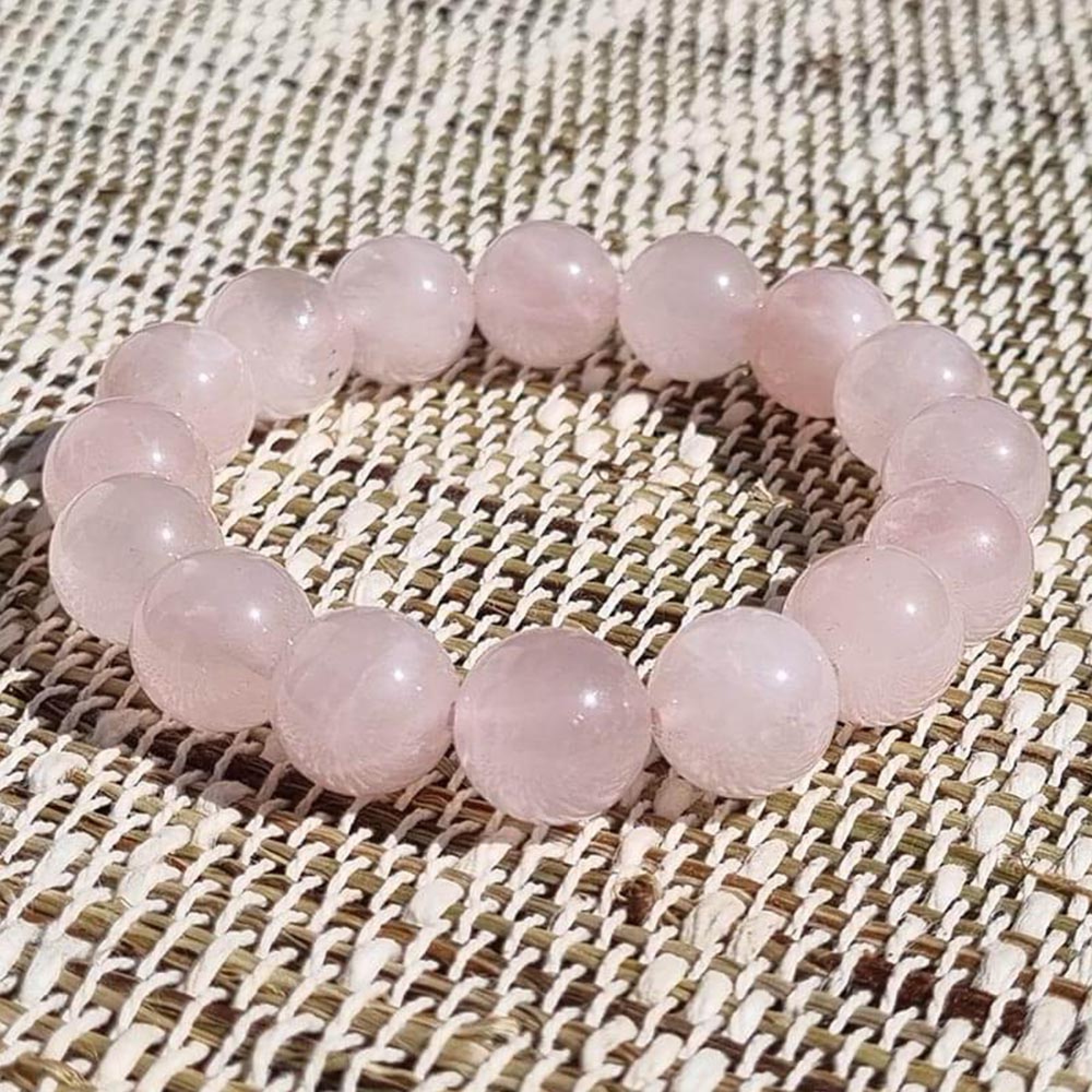 Bracelet méditation Quartz rose 12mm