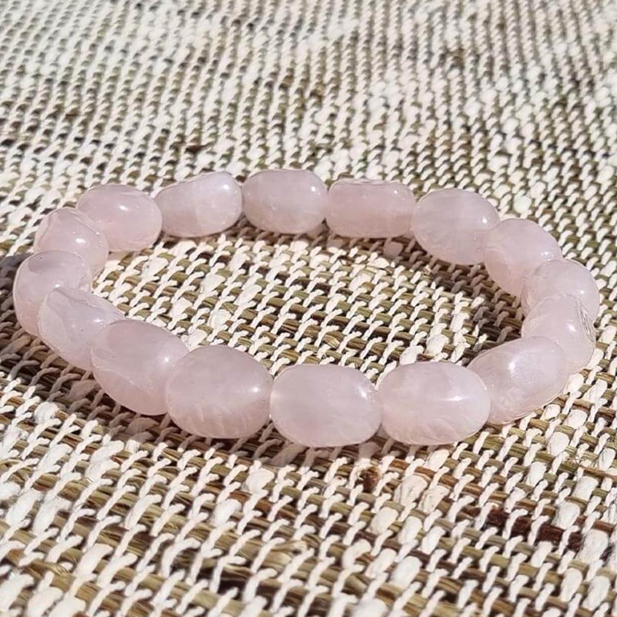 Bracelet Quartz rose roulé 8mm