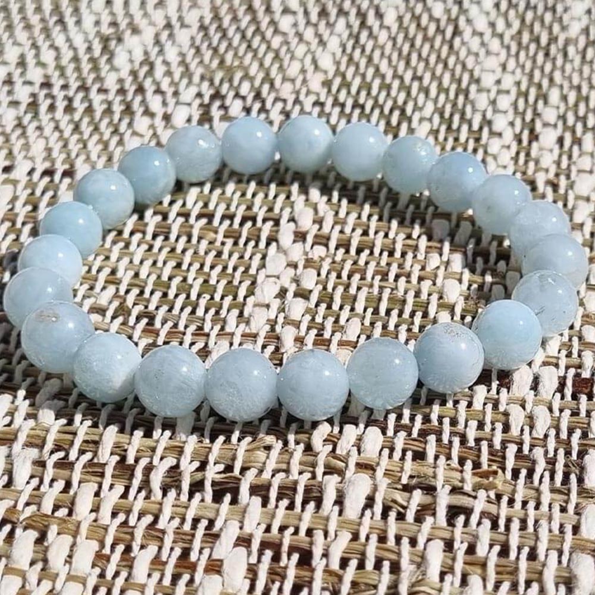 Bracelet yoga Aigue marine 8mm grade AA