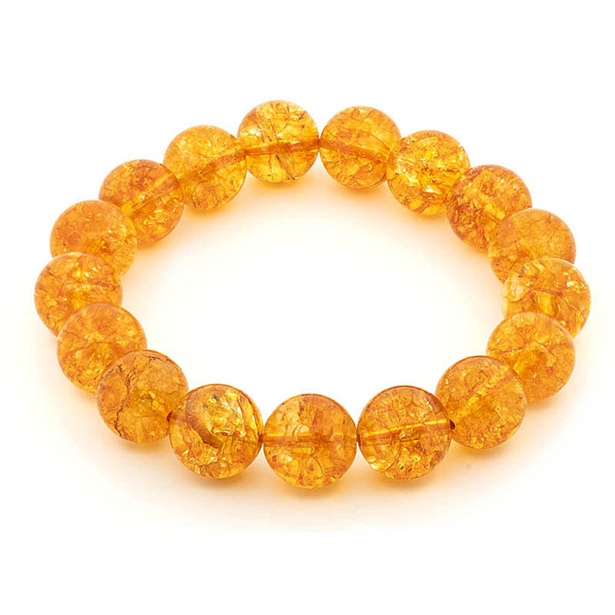 Bracelet yoga Citrine mandarine 12 mm AA