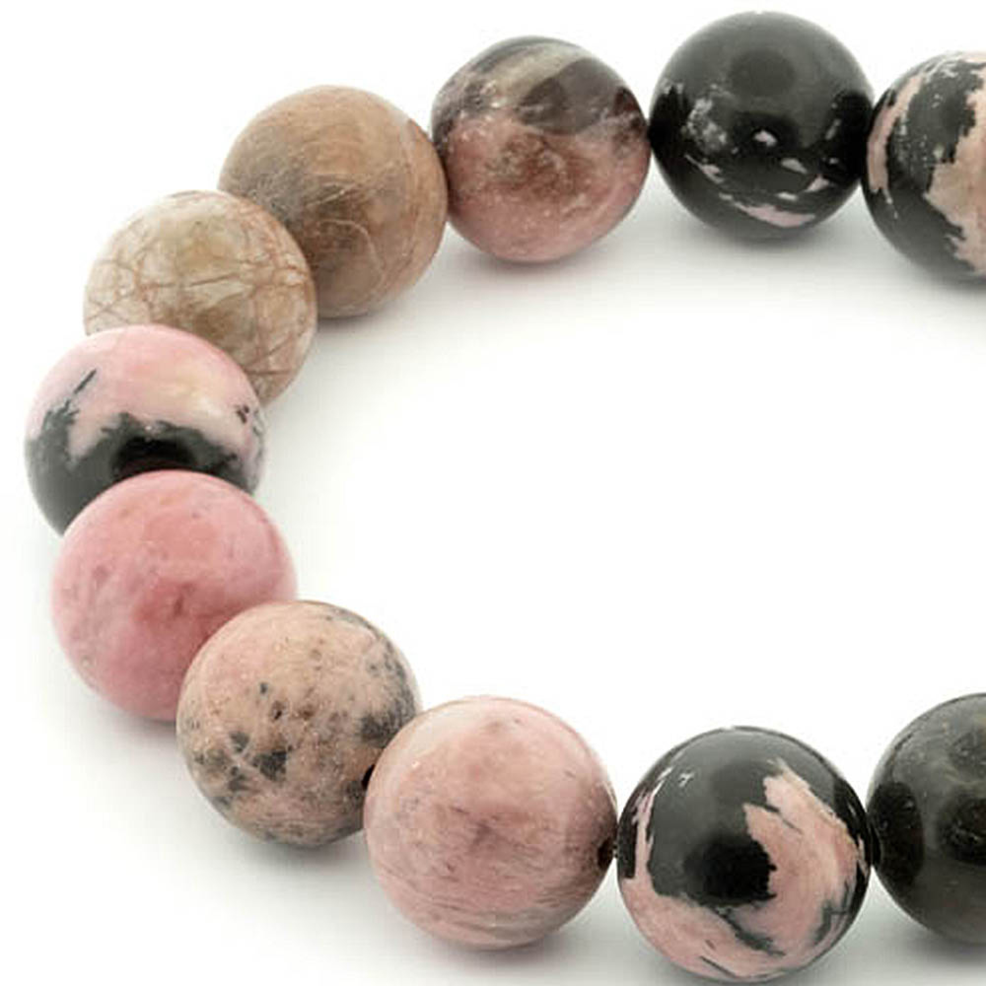 Bracelet yoga méditation Rhodonite 12 mm