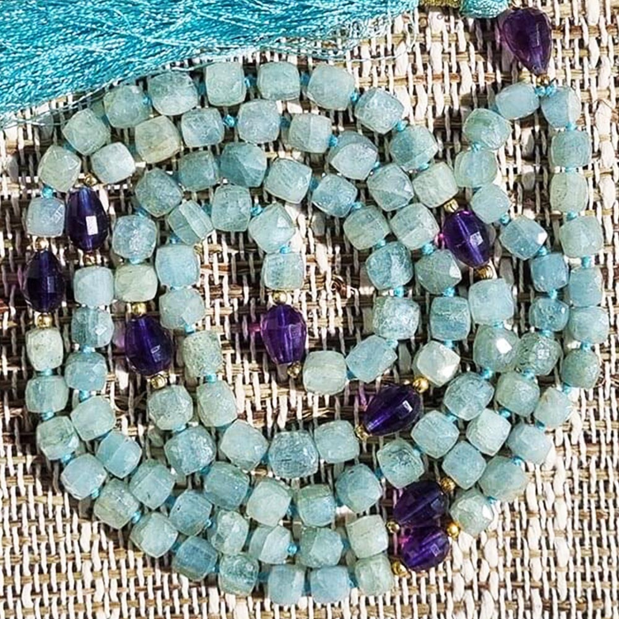 Mala yoga méditation Amazonite cubiqueAA