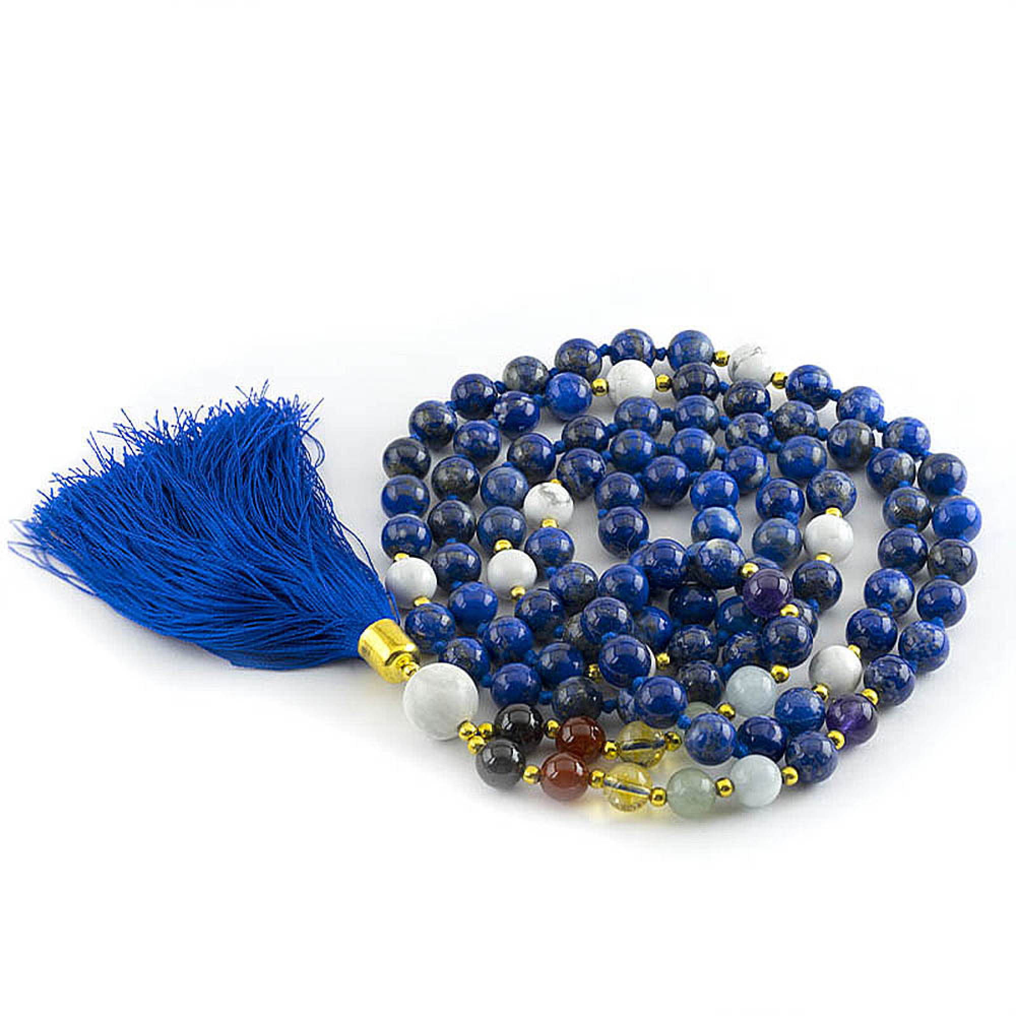 Mala yoga méditation Lapis-lazuli AA