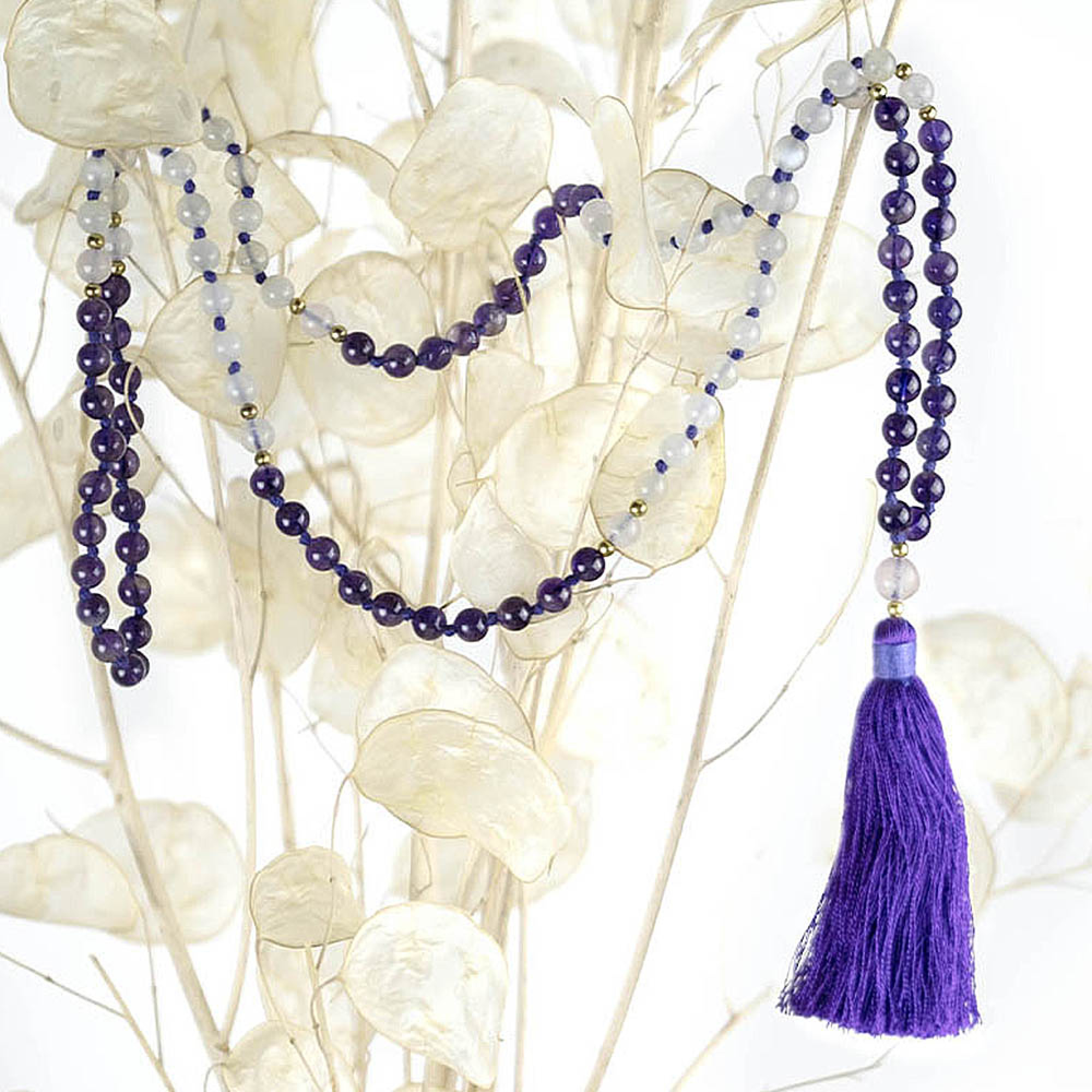 Mala yoga méditation Lune-Améthyste