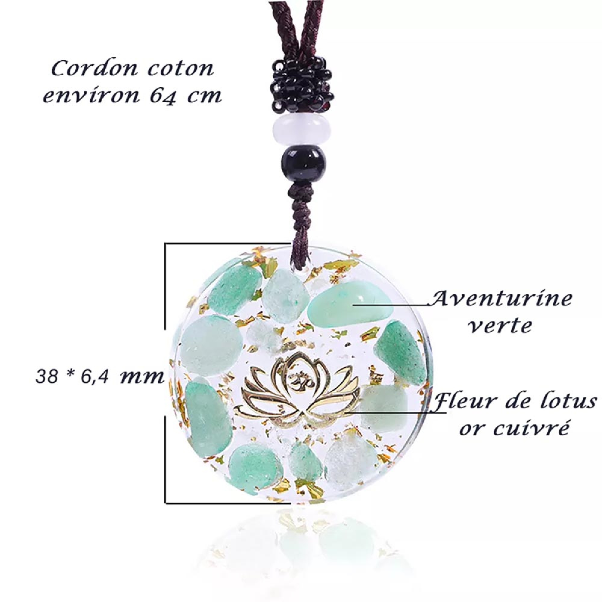 Pendentif Yoga méditation Fleur de lotus
