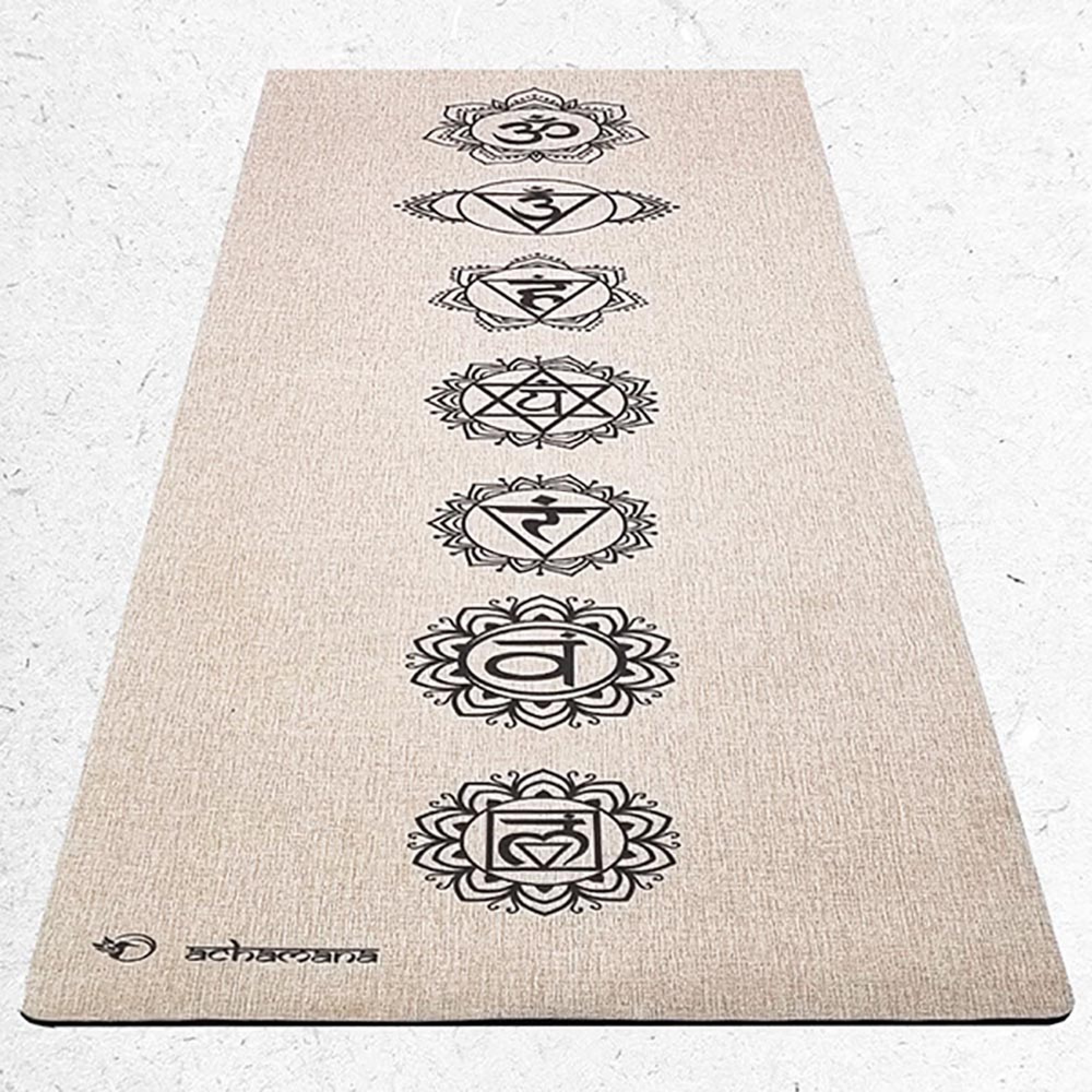 Tapis de yoga chanvre 7 chakras + Sac