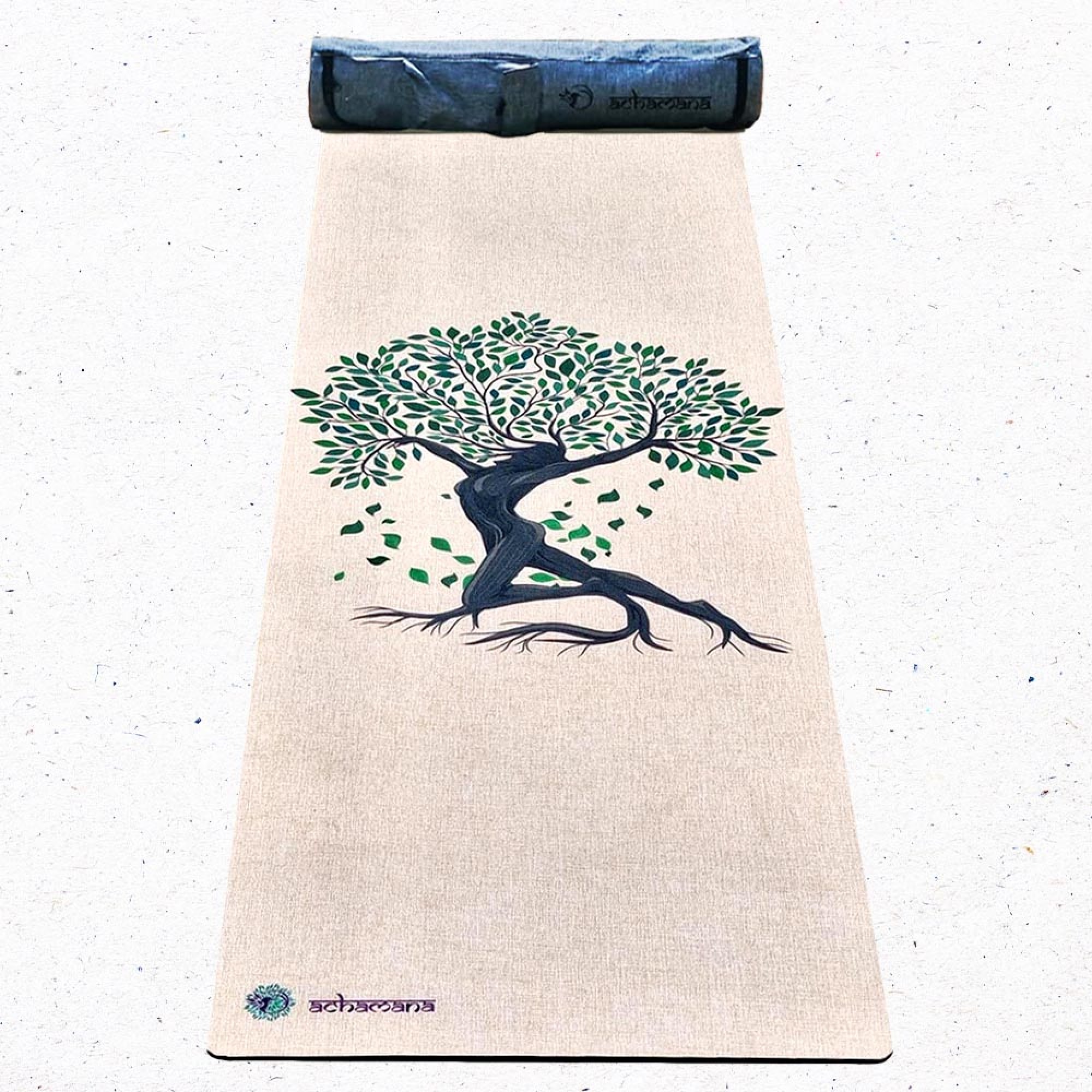 Tapis de yoga chanvre Arbre de vie + sac