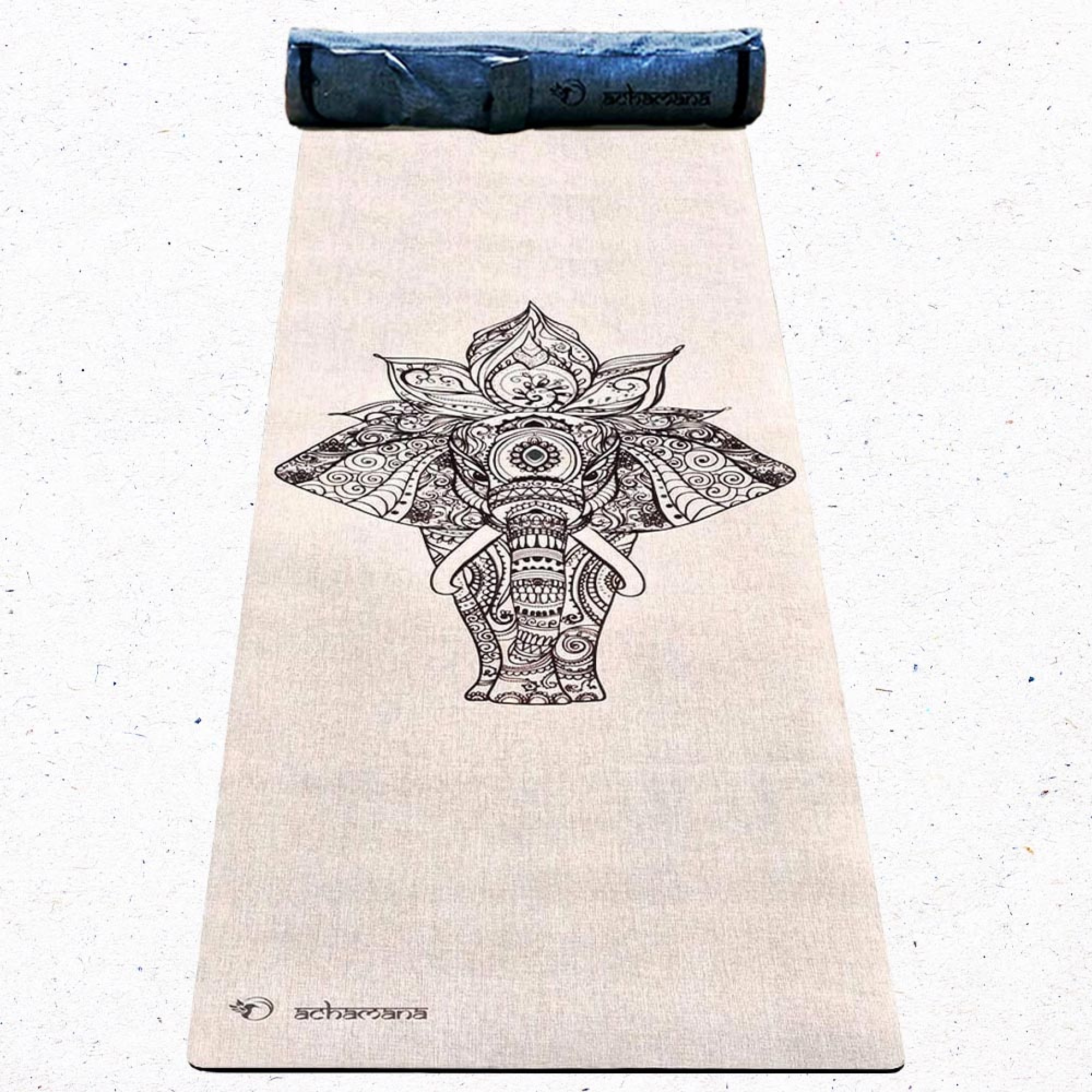 Tapis de yoga chanvre Eléphant + Sac
