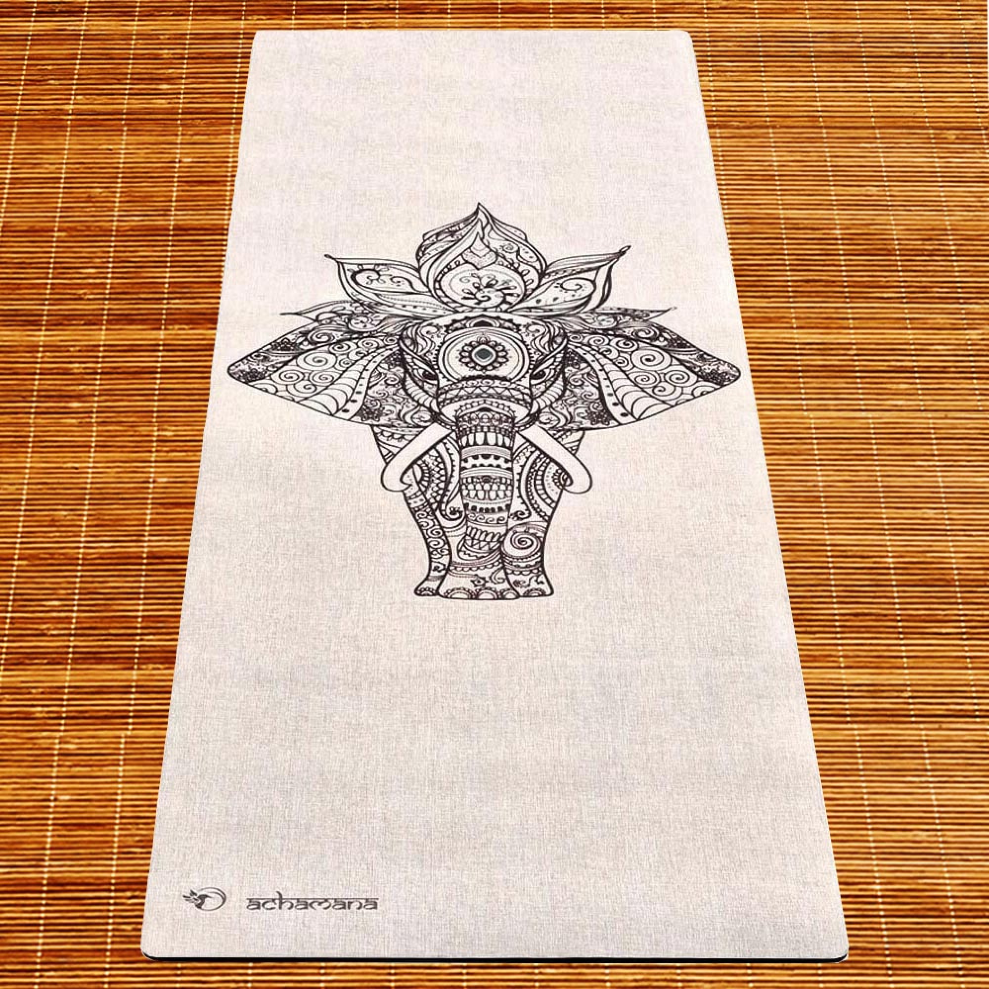 Tapis de yoga chanvre Eléphant + Sac