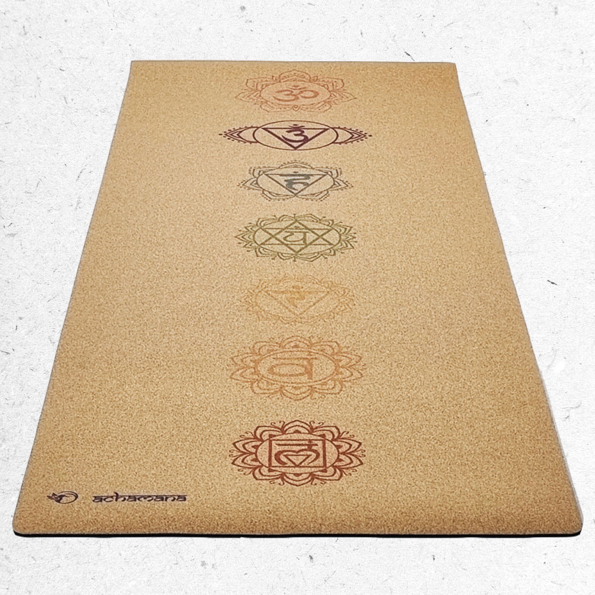 Tapis de yoga liège 7 chakras + Sac