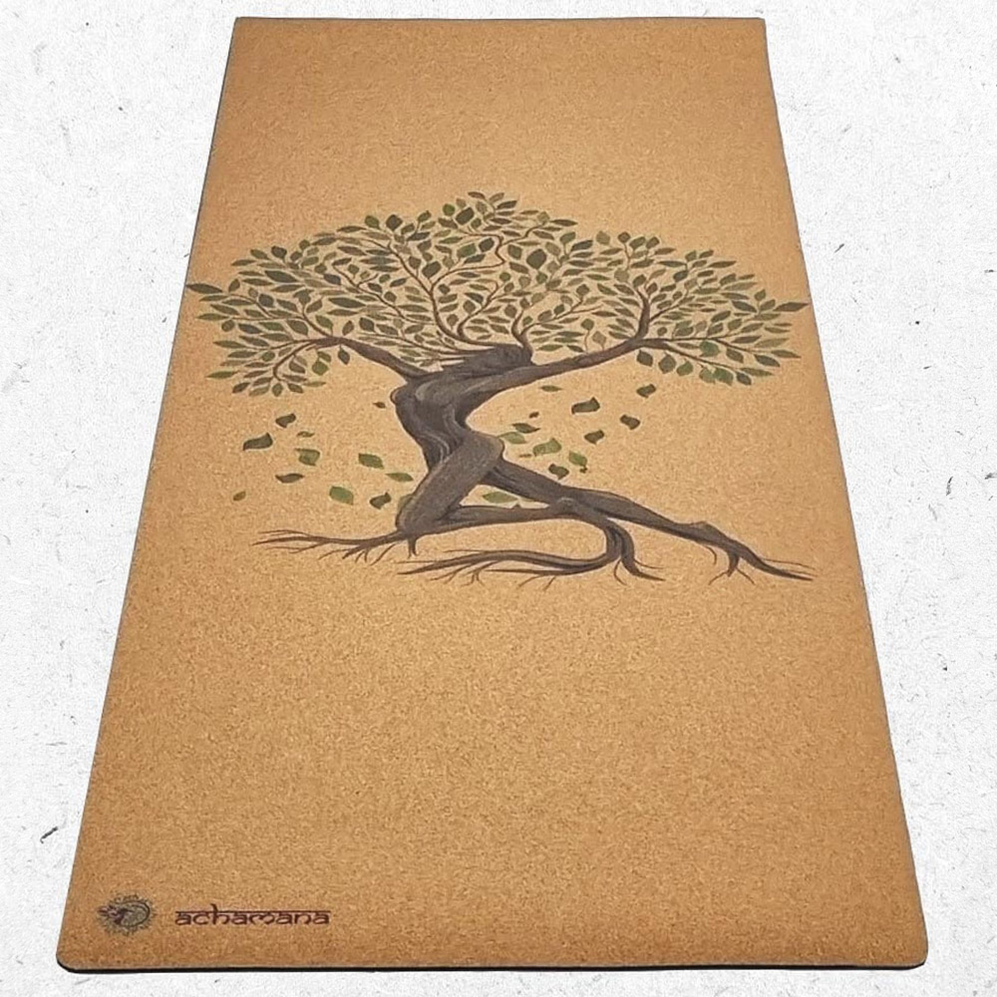 Tapis de yoga liege Arbre de vie + sac