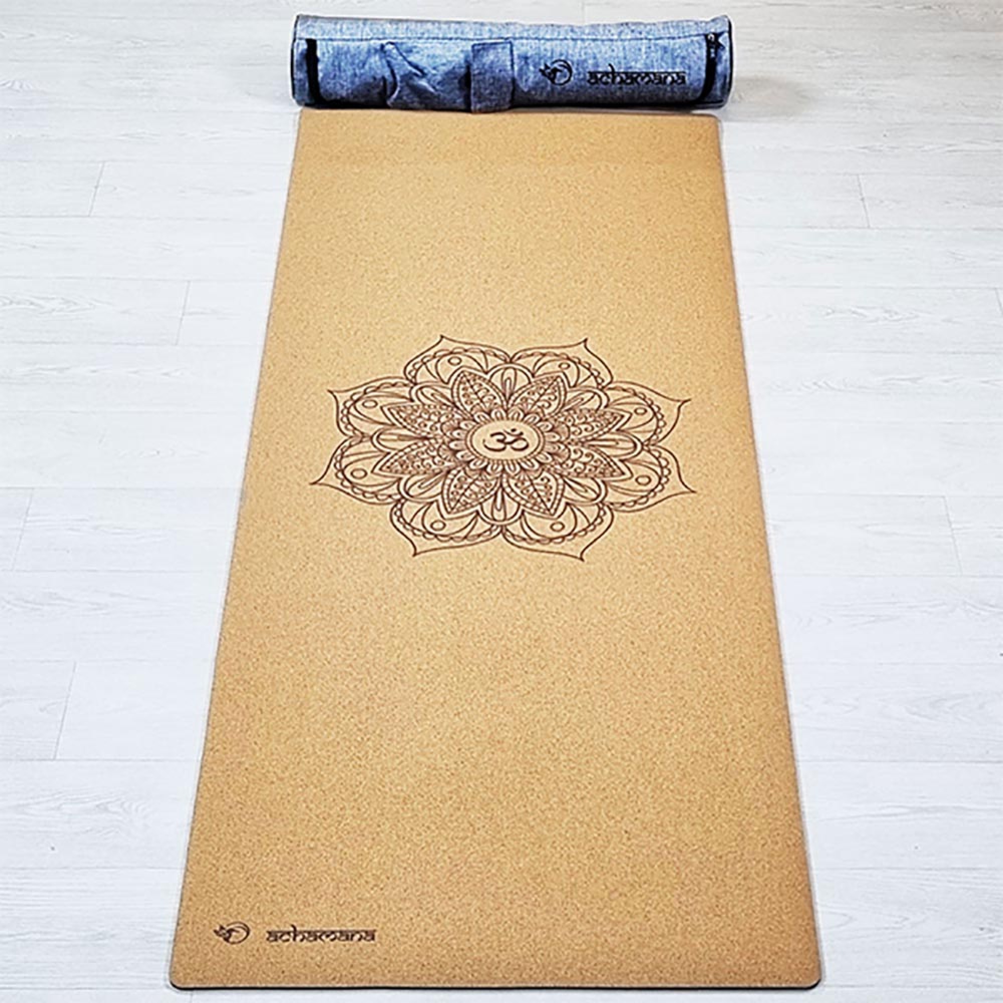 Tapis de yoga liège Mandala + Sac