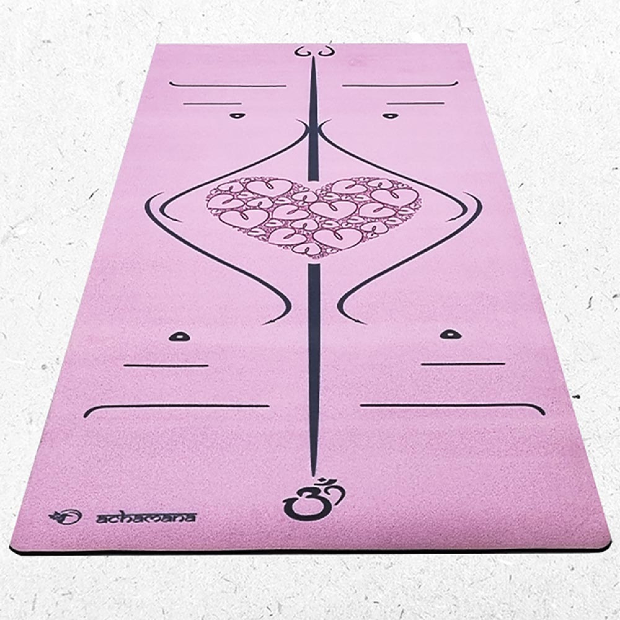 Tapis yoga marqueurs 3 plis rose + Sac
