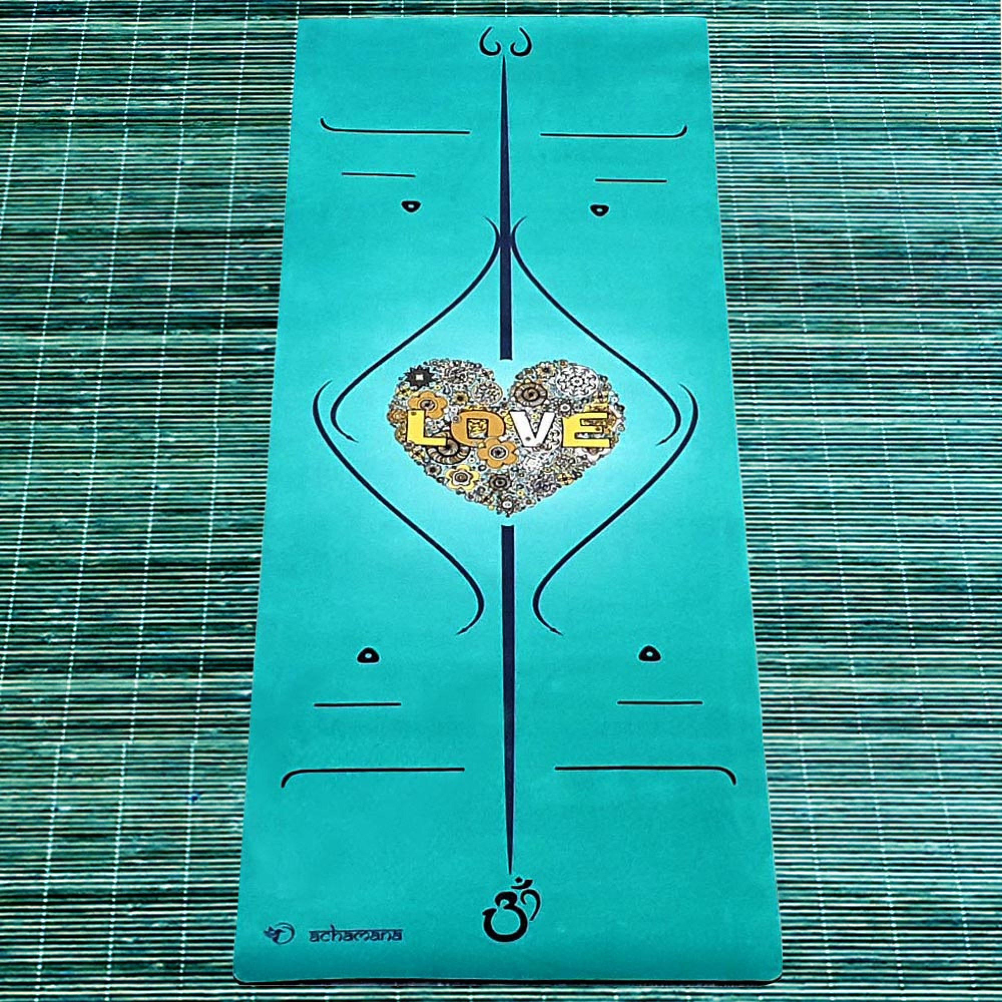 Tapis yoga marqueurs 3 plis vert + Sac