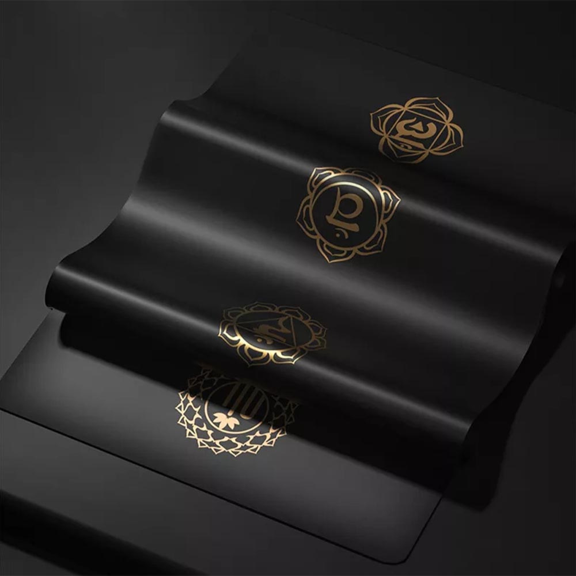 Tapis yoga pro similicuir chakrasOr +Sac