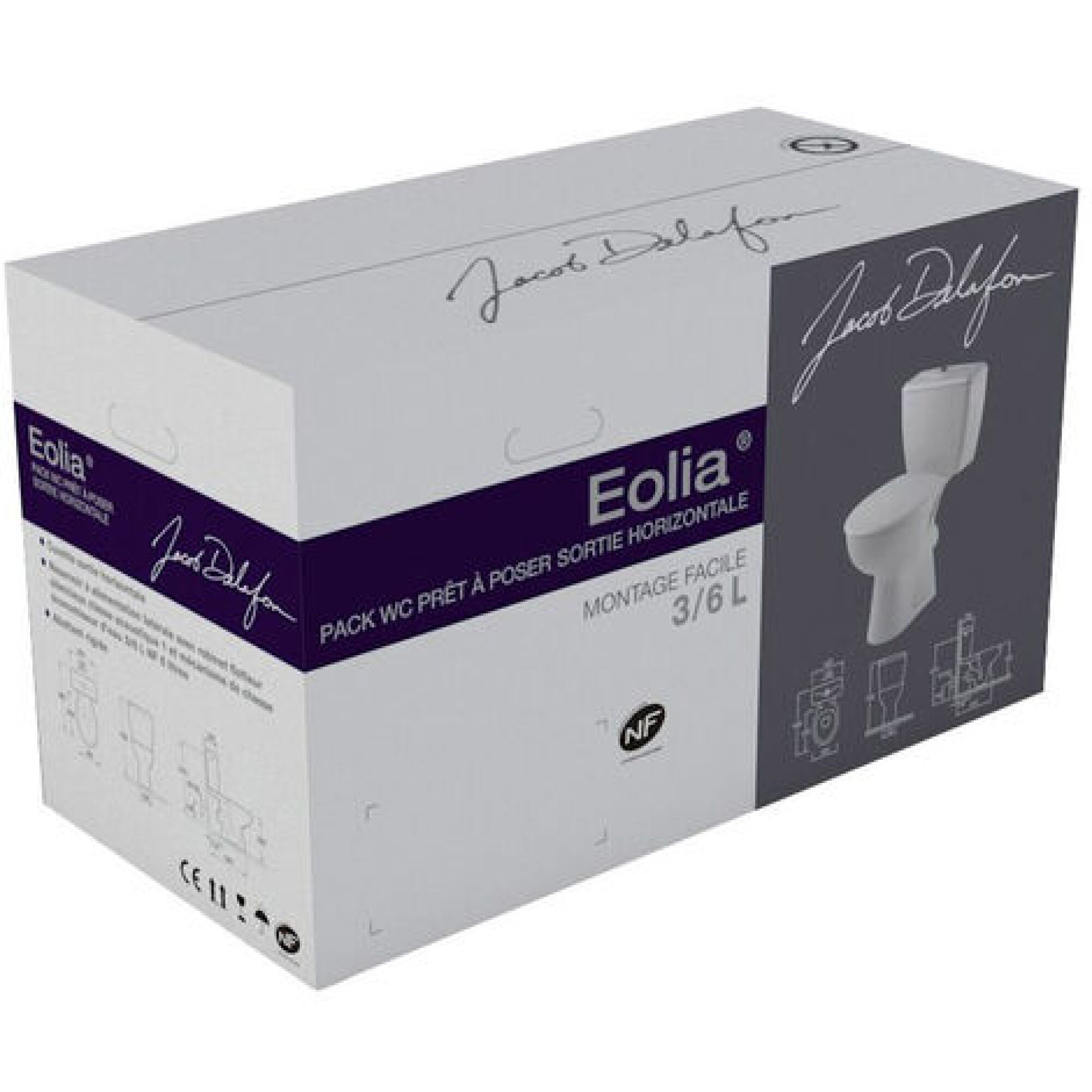 Remplacement toilette sortie horizontale par un toilette Eolia Jacob Delafon