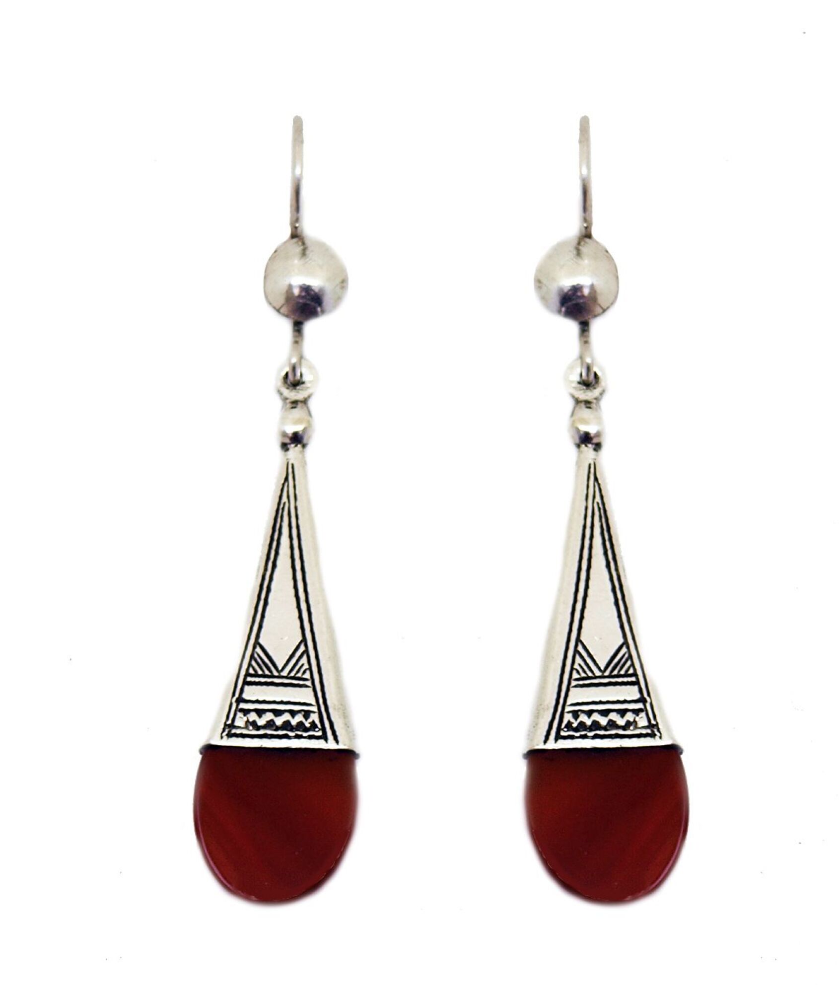 Boucle d'oreille touareg cornaline