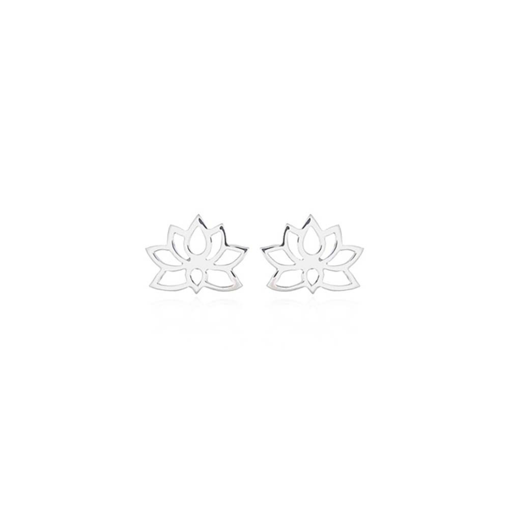 Boucle d'oreilles, clou en argent fleur de lotus