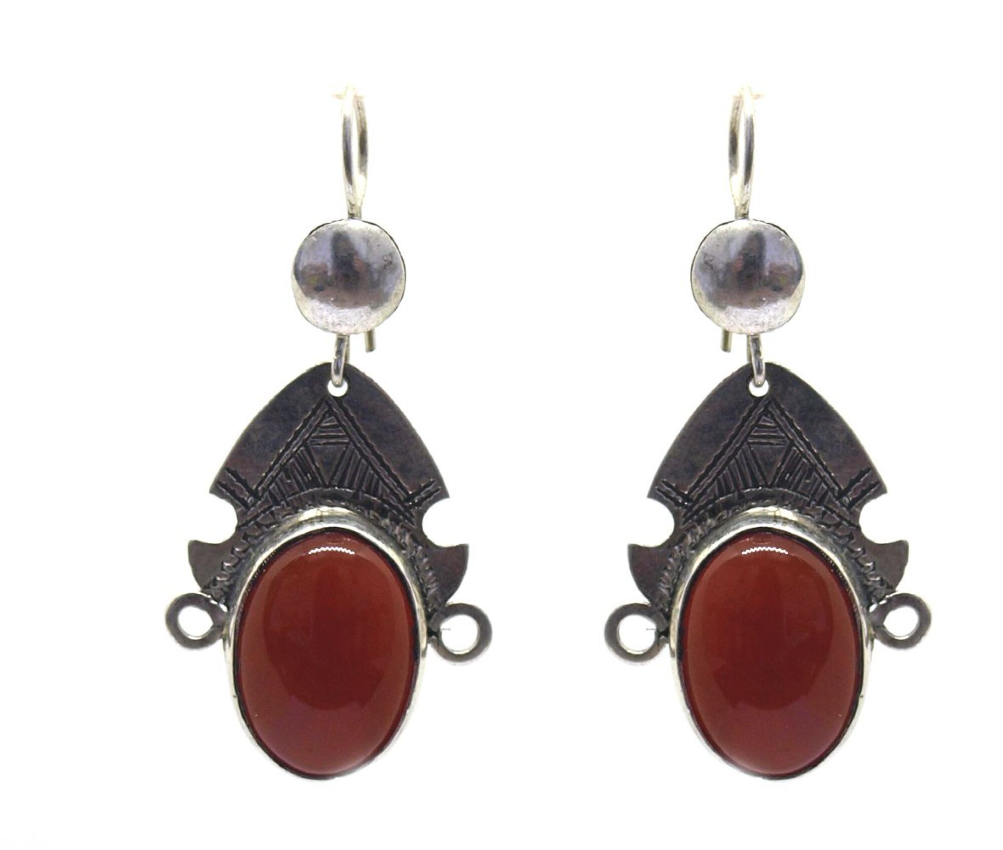 boucles d'oreille déesse touareg rouge