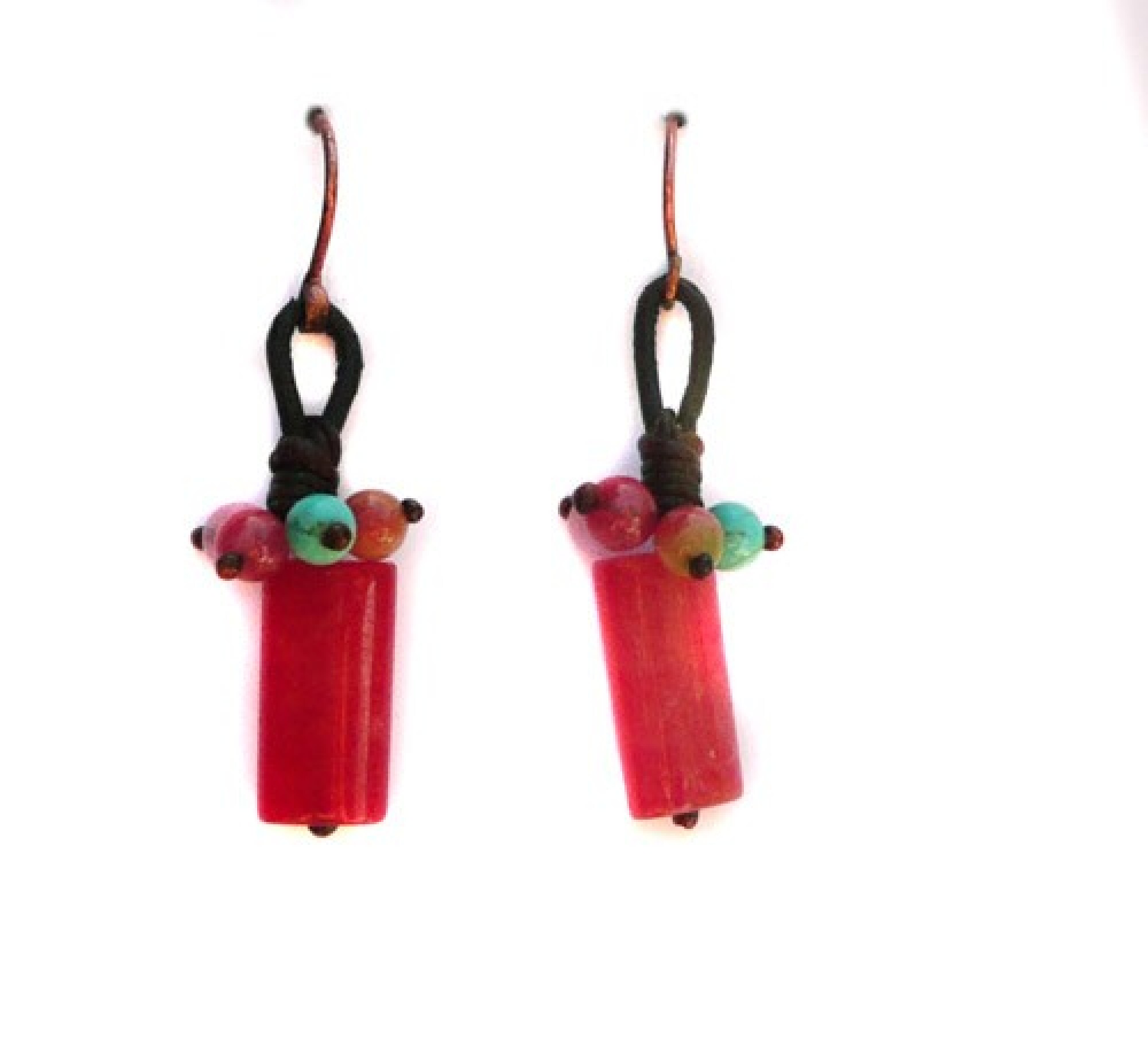Boucles d'oreille pierres rouge