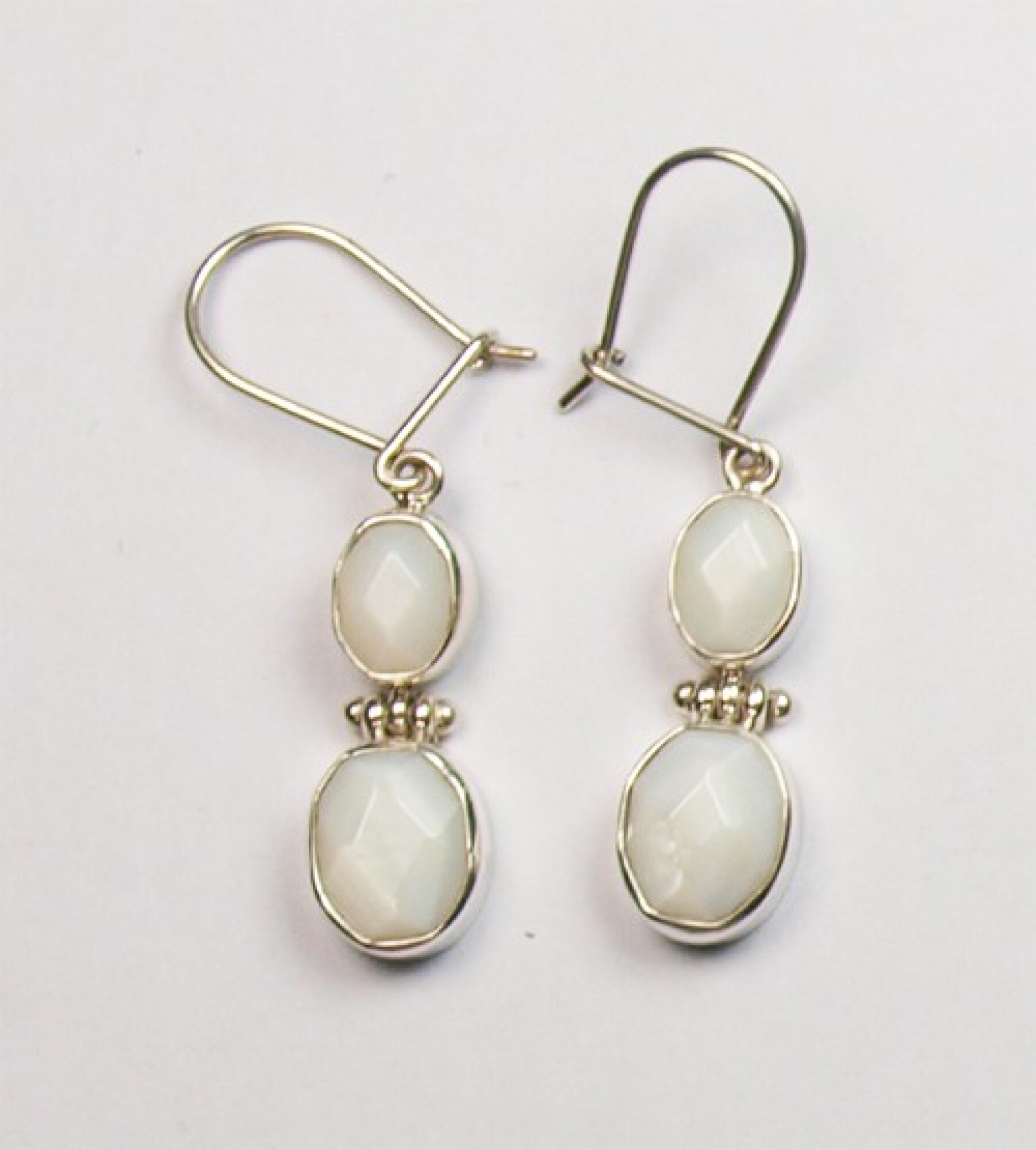 Boucles d'oreilles argent et nacre