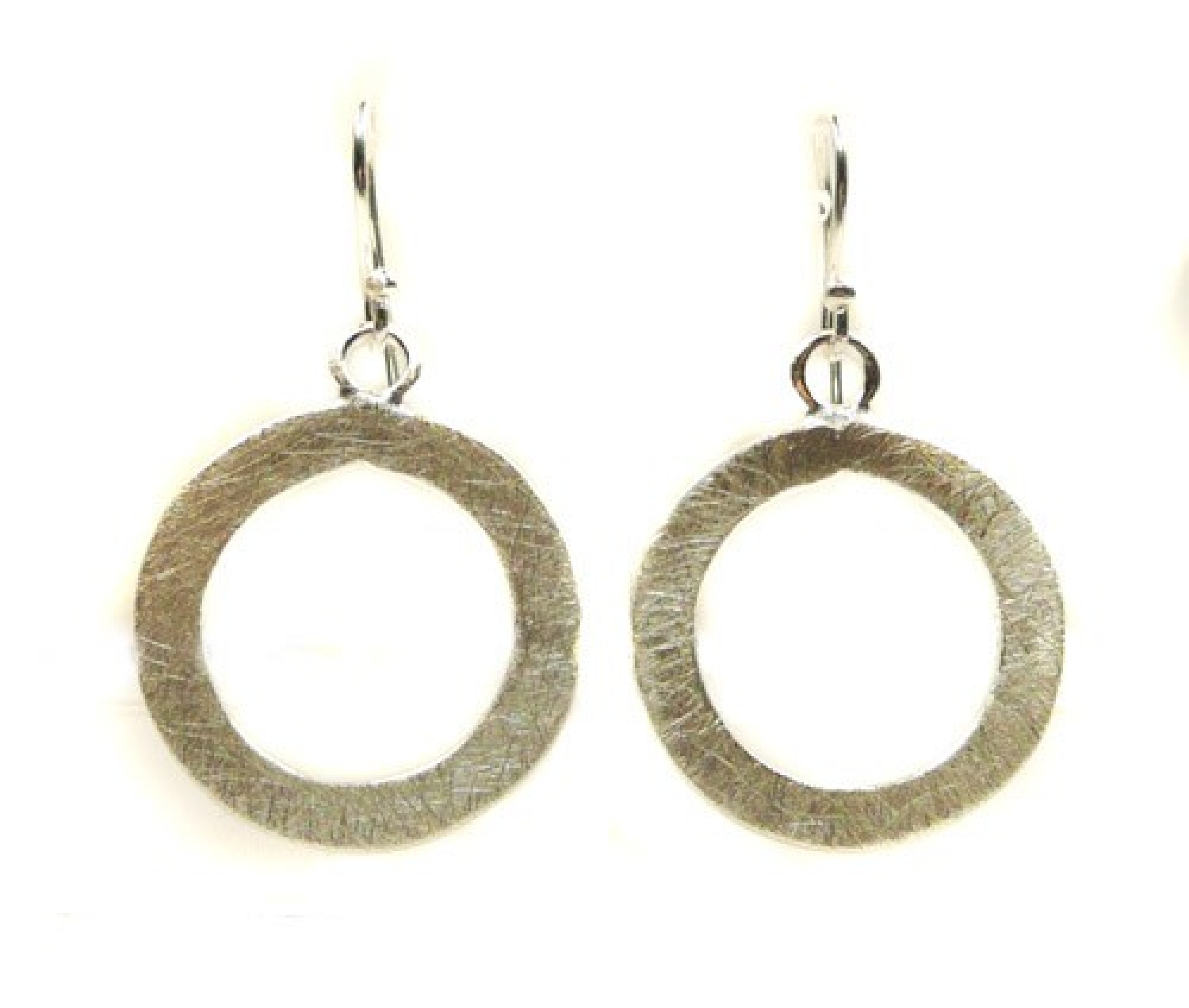 Boucles d'oreilles cercle en argent brossé