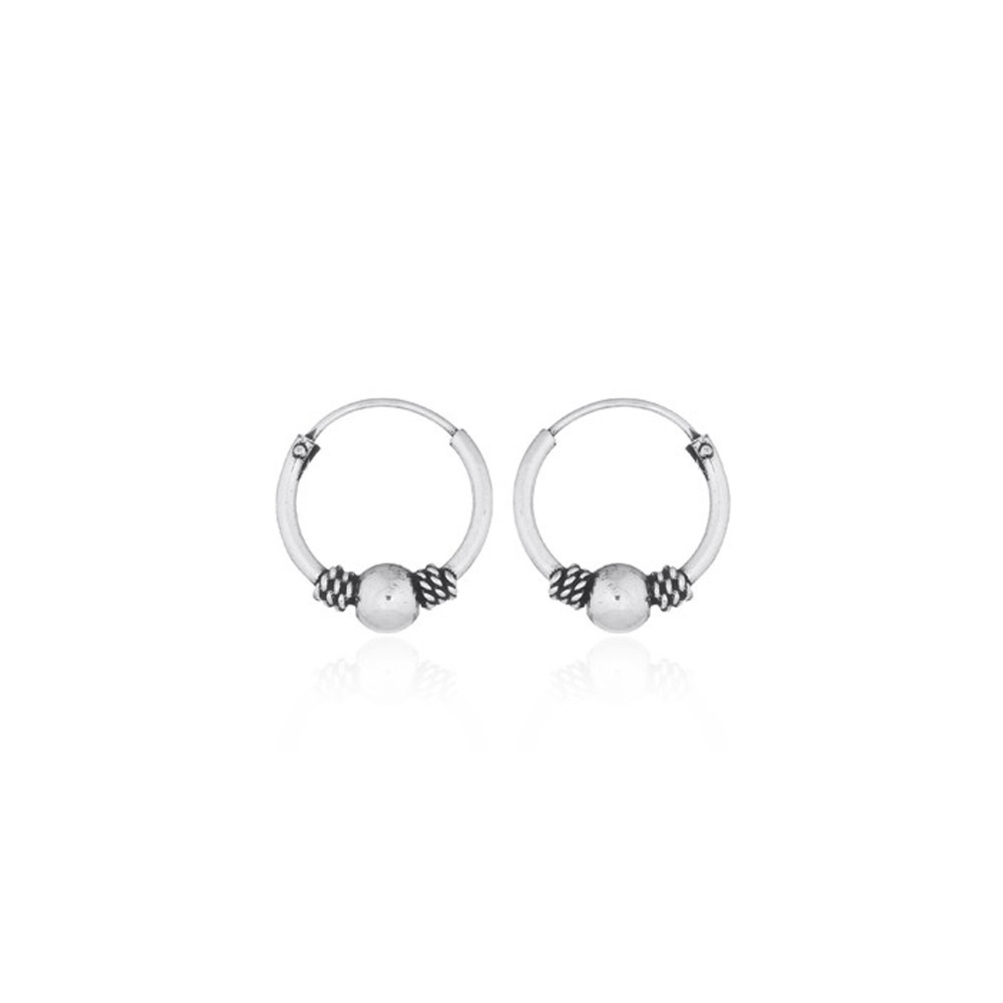 Boucles d'oreilles, créoles en argent style balinais