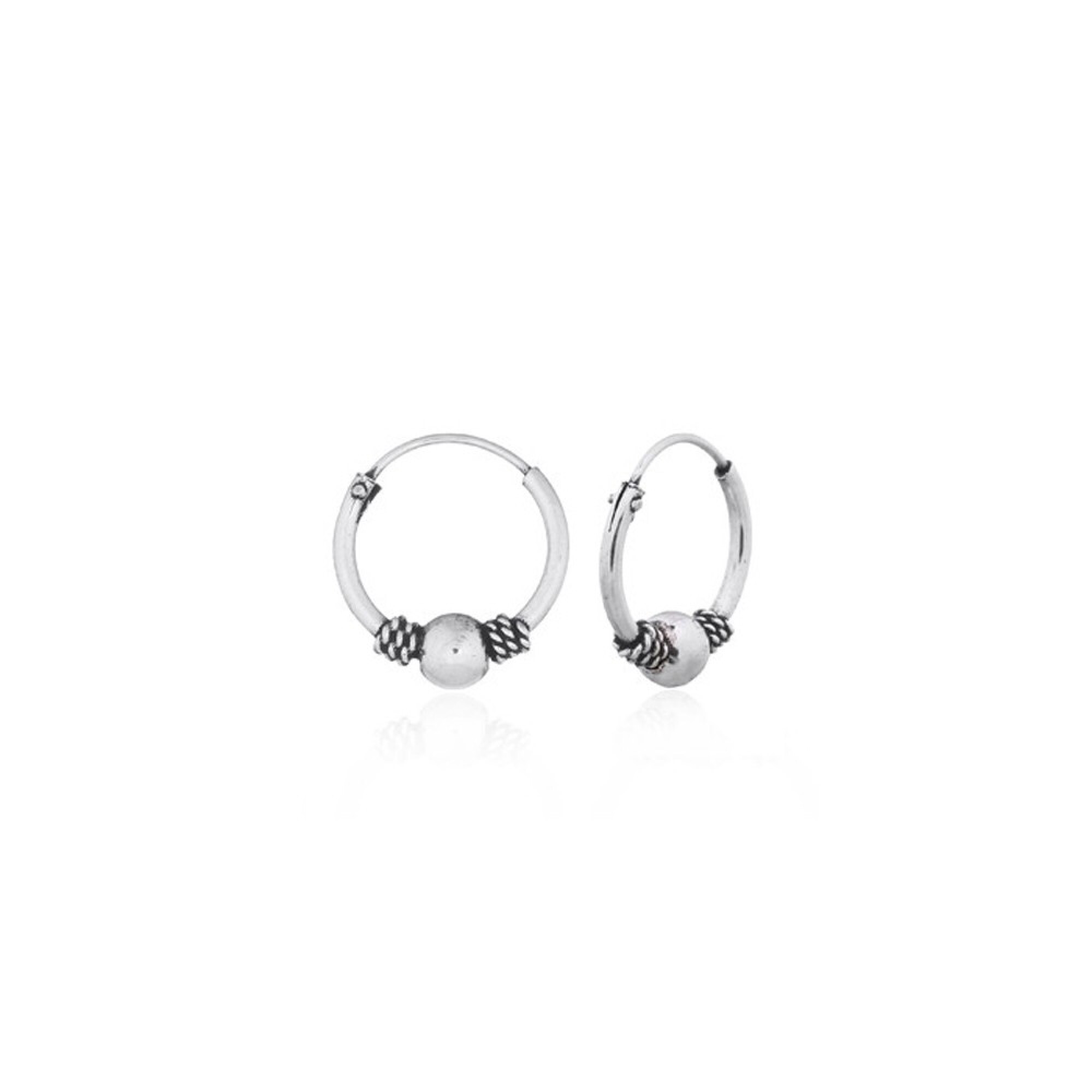 Boucles d'oreilles, créoles en argent style balinais
