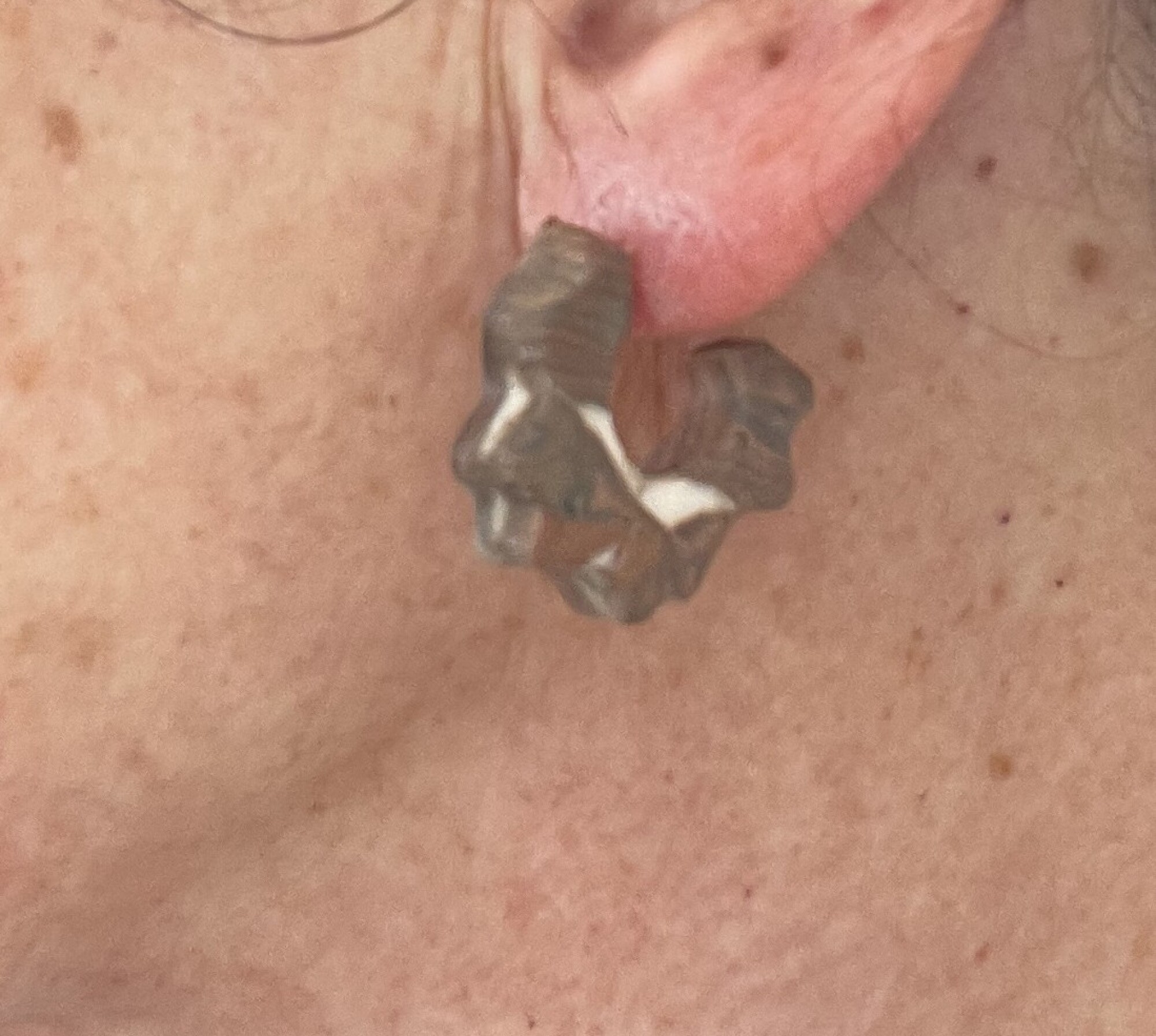 Boucles d'oreilles, créoles marron - Modèle fait main