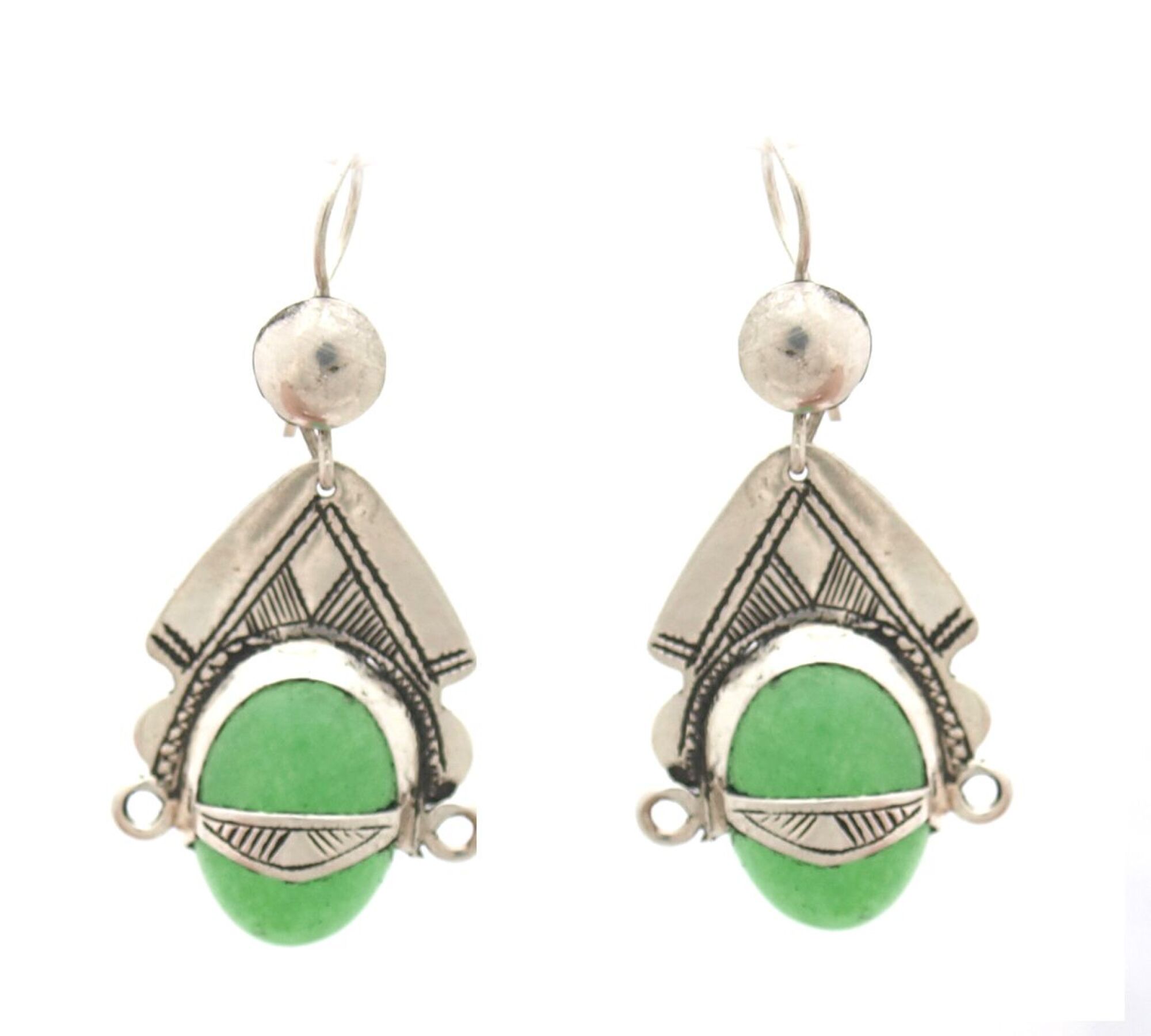 boucles d'oreilles déesse verte