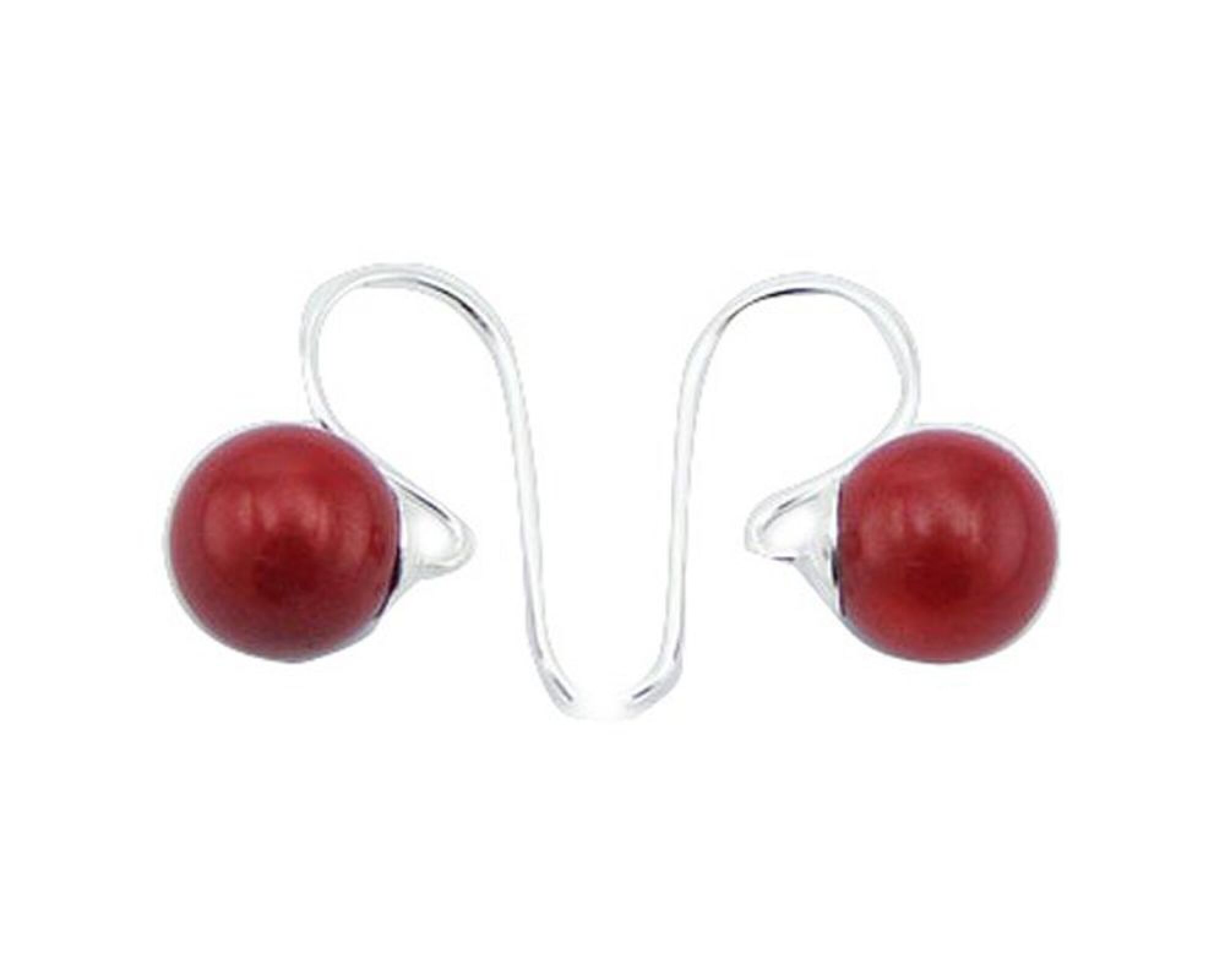 Boucles d'oreilles, dormeuse rouge