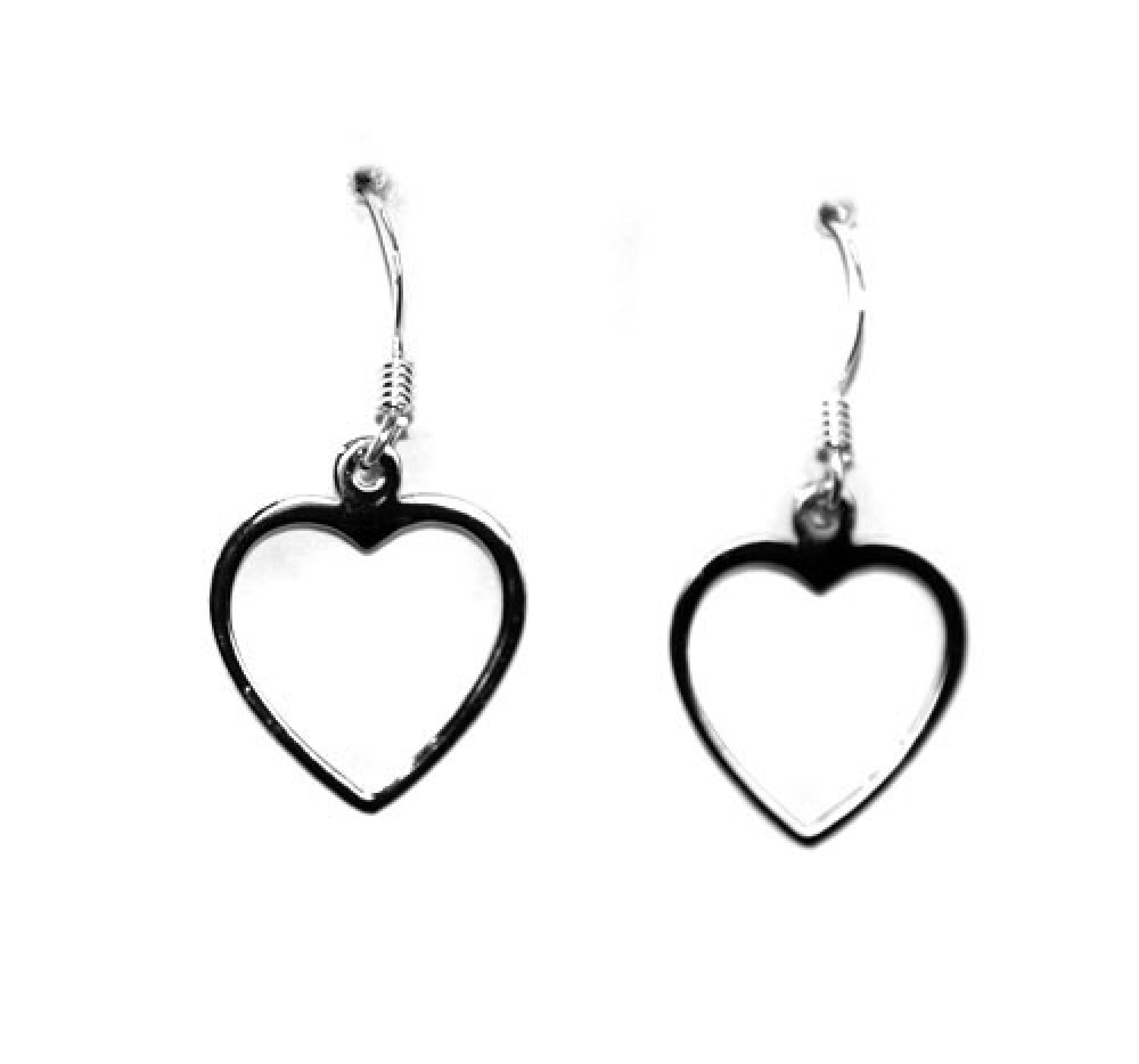 Boucles d'oreilles en argent forme coeur évidé