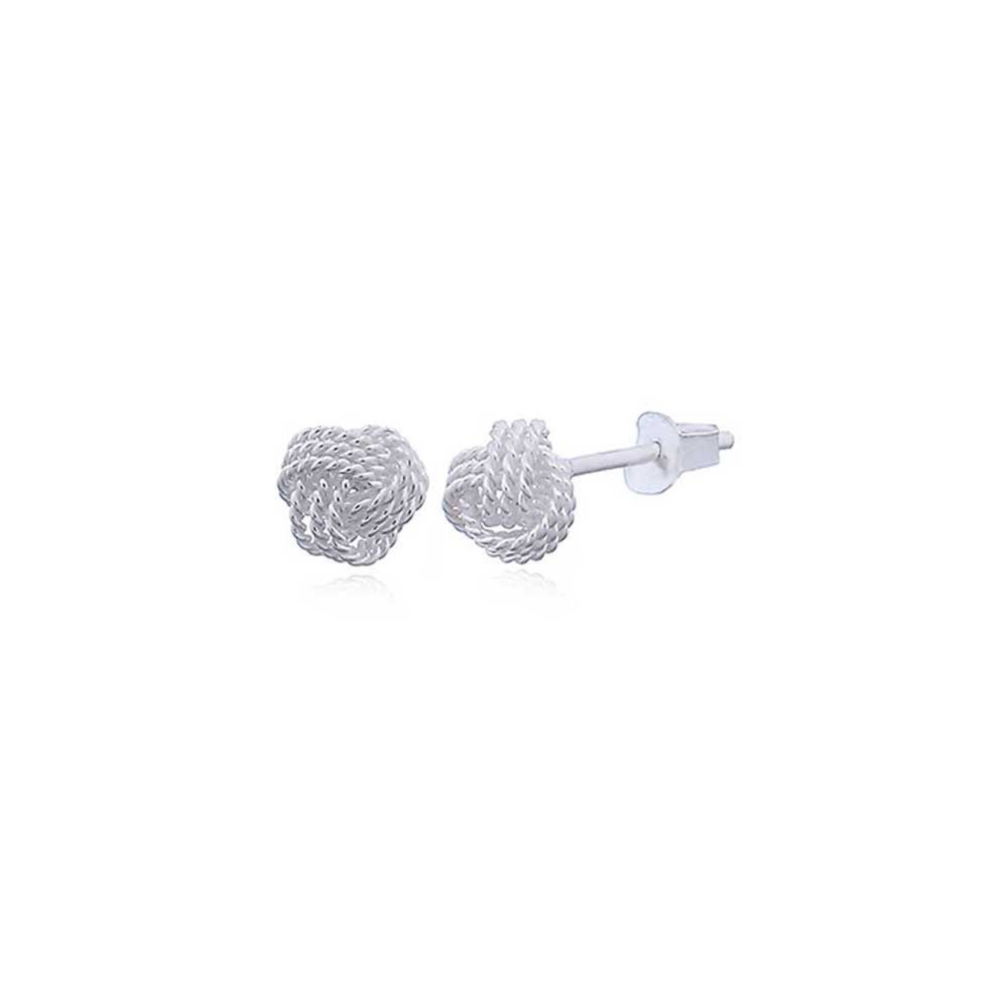 Boucles d'oreilles en argent forme noeud rond