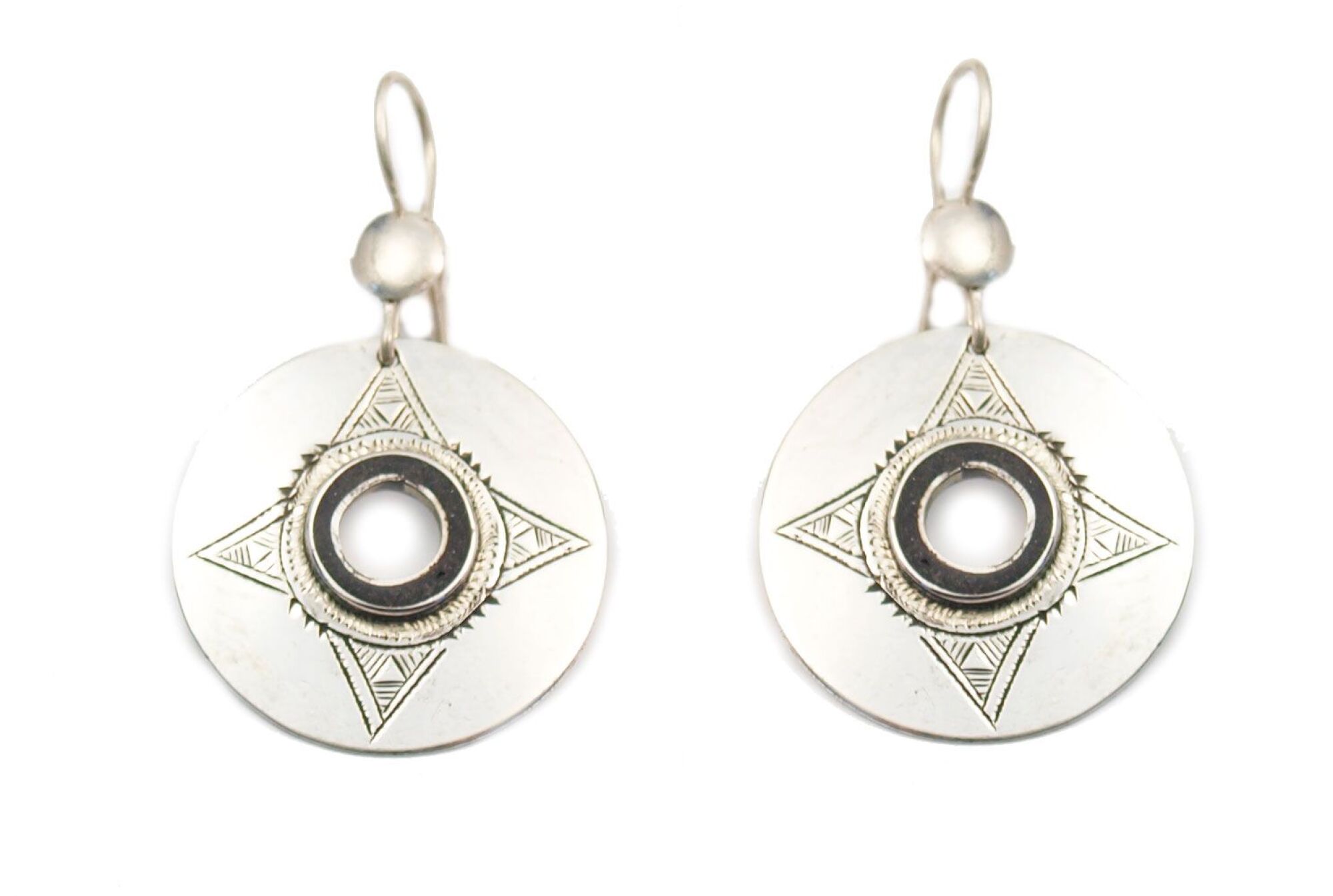 Boucles d'oreilles ethniques rondes