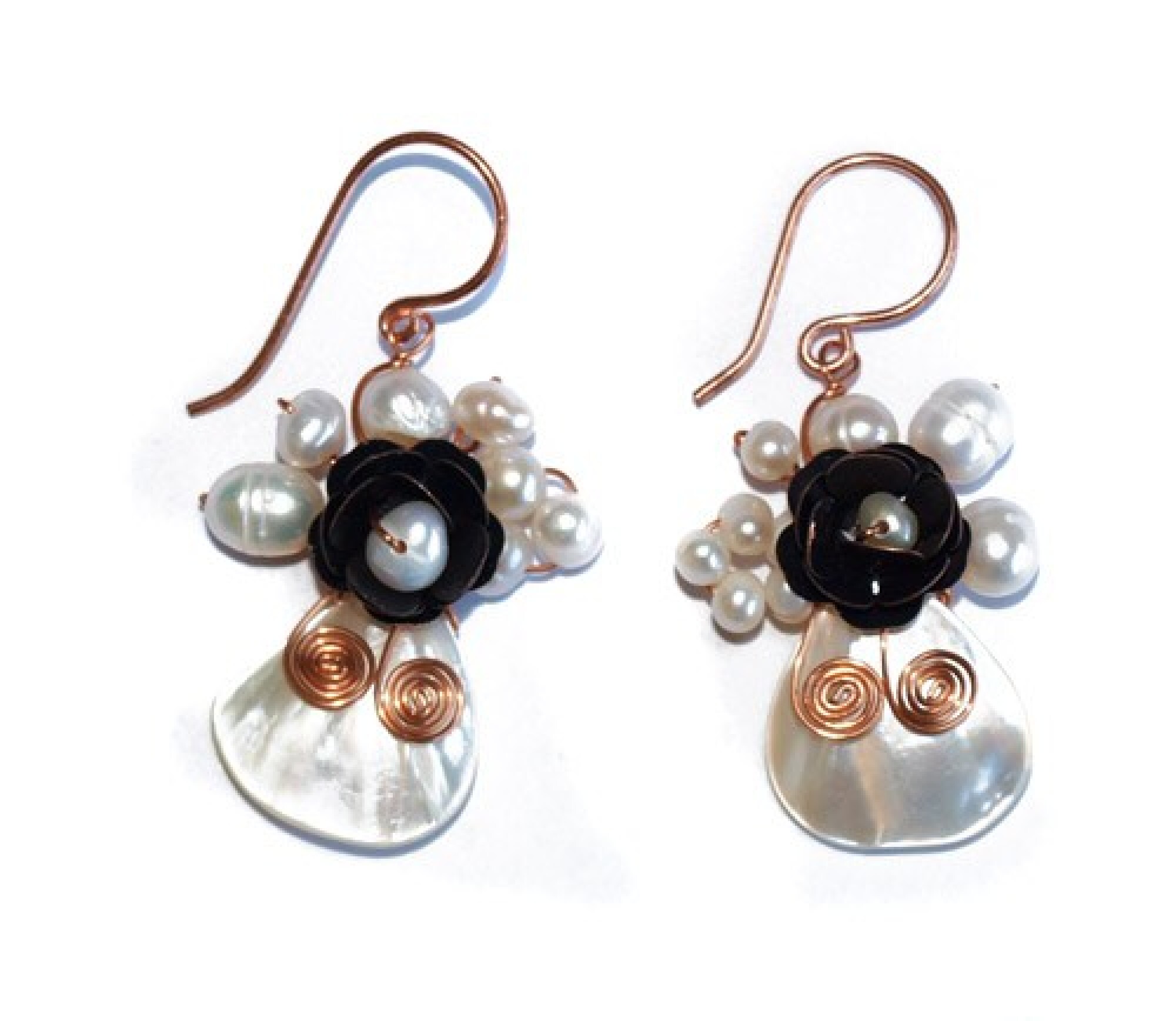 Boucles d'oreilles laiton coquillage