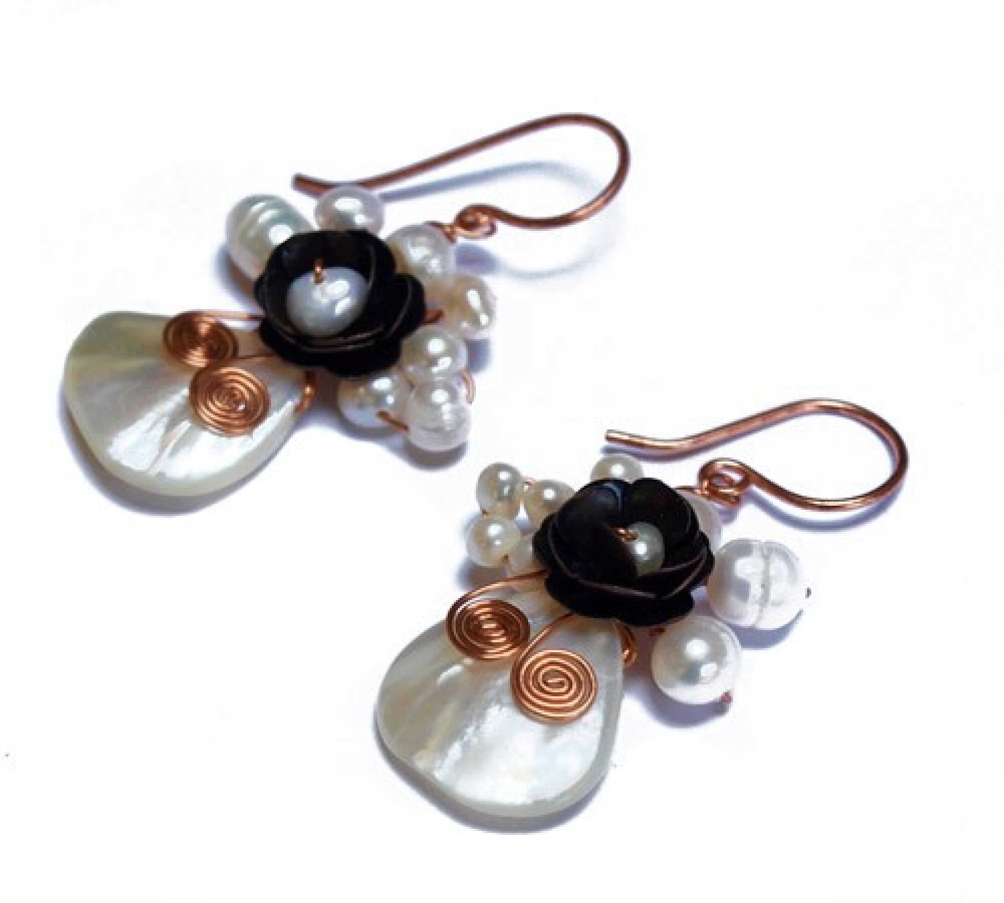 Boucles d'oreilles laiton coquillage