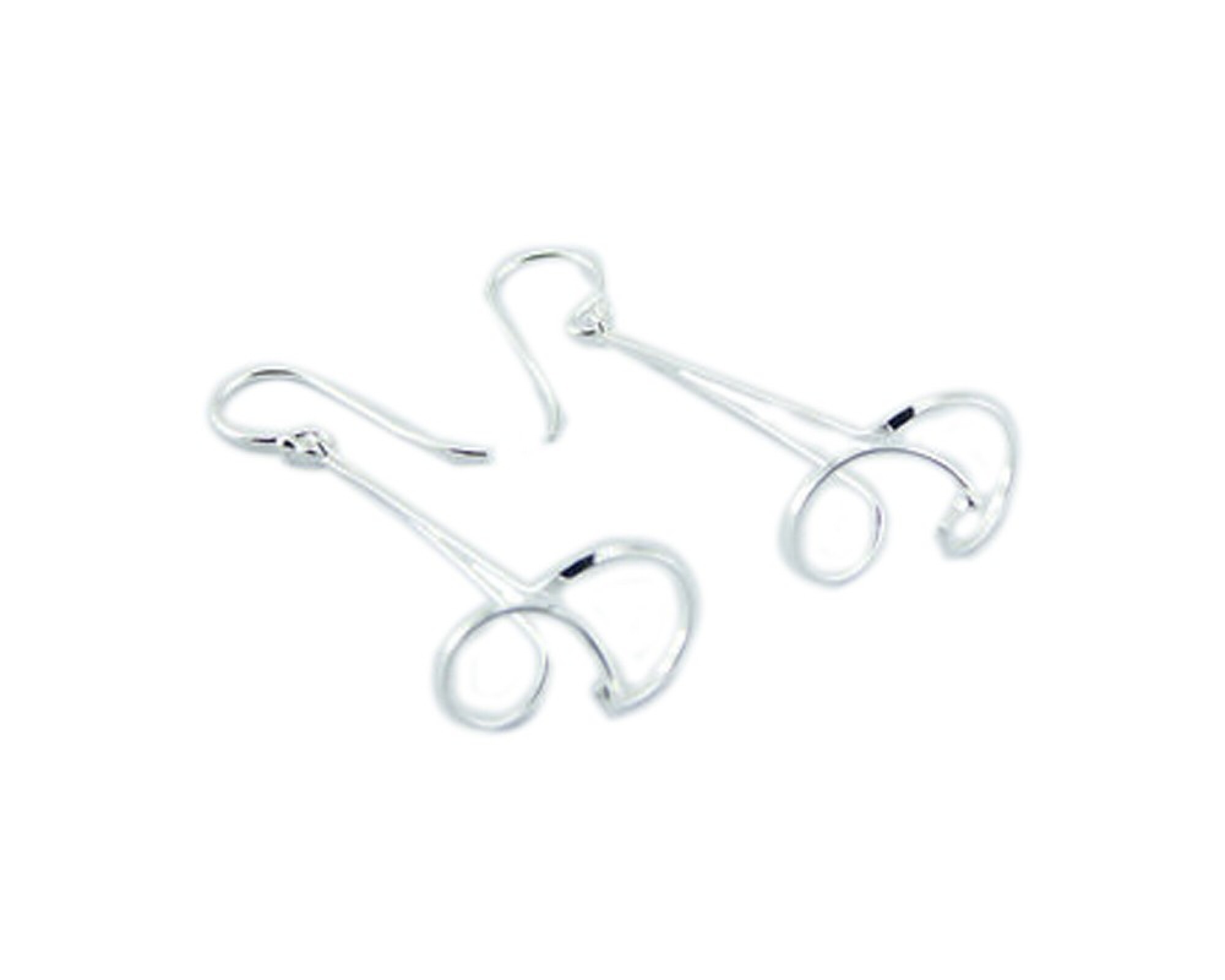 Boucles d'oreilles longues forme helicoidale en argent