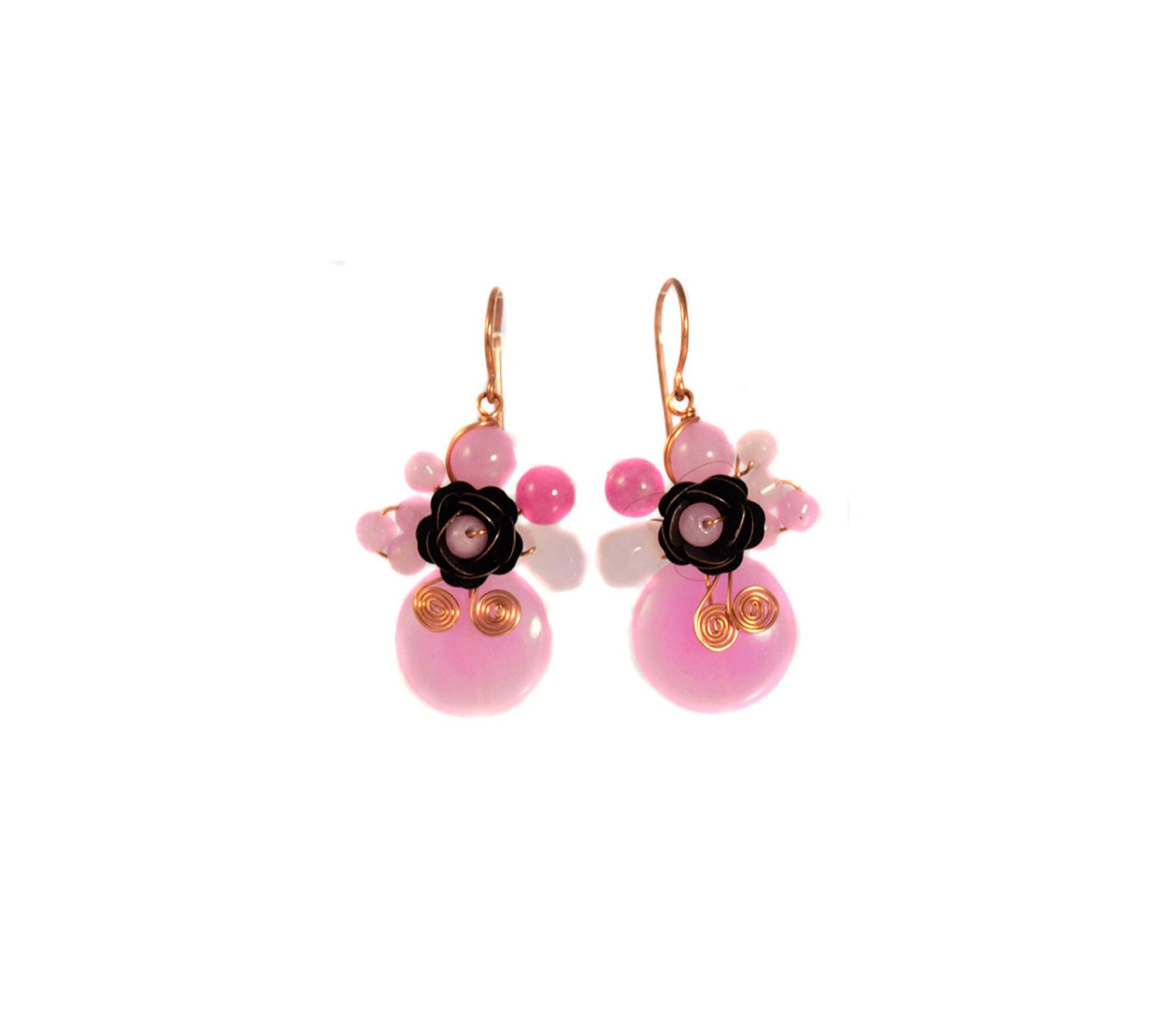 Boucles d'oreilles pierre rose