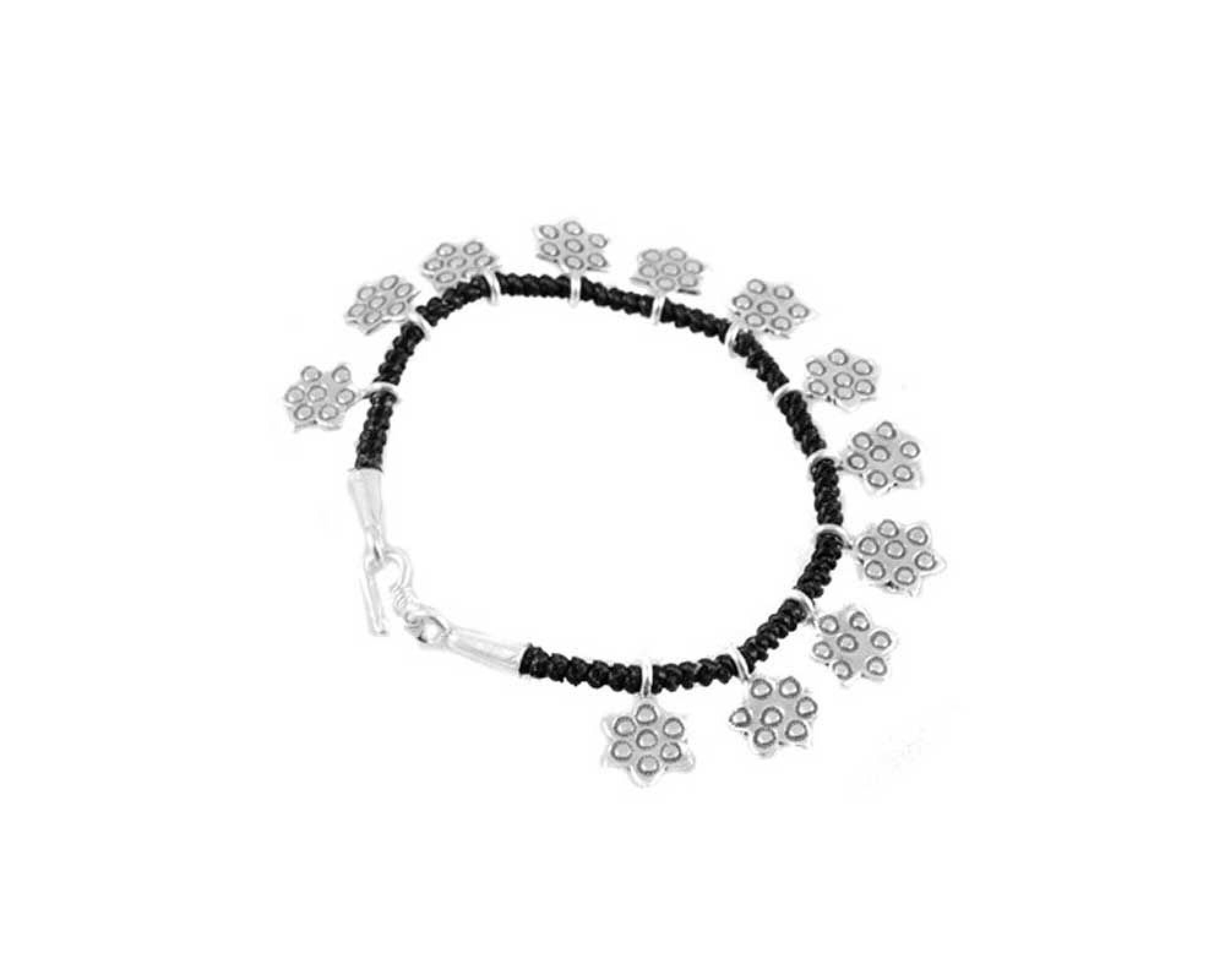 Bracelet en argent coton tressé