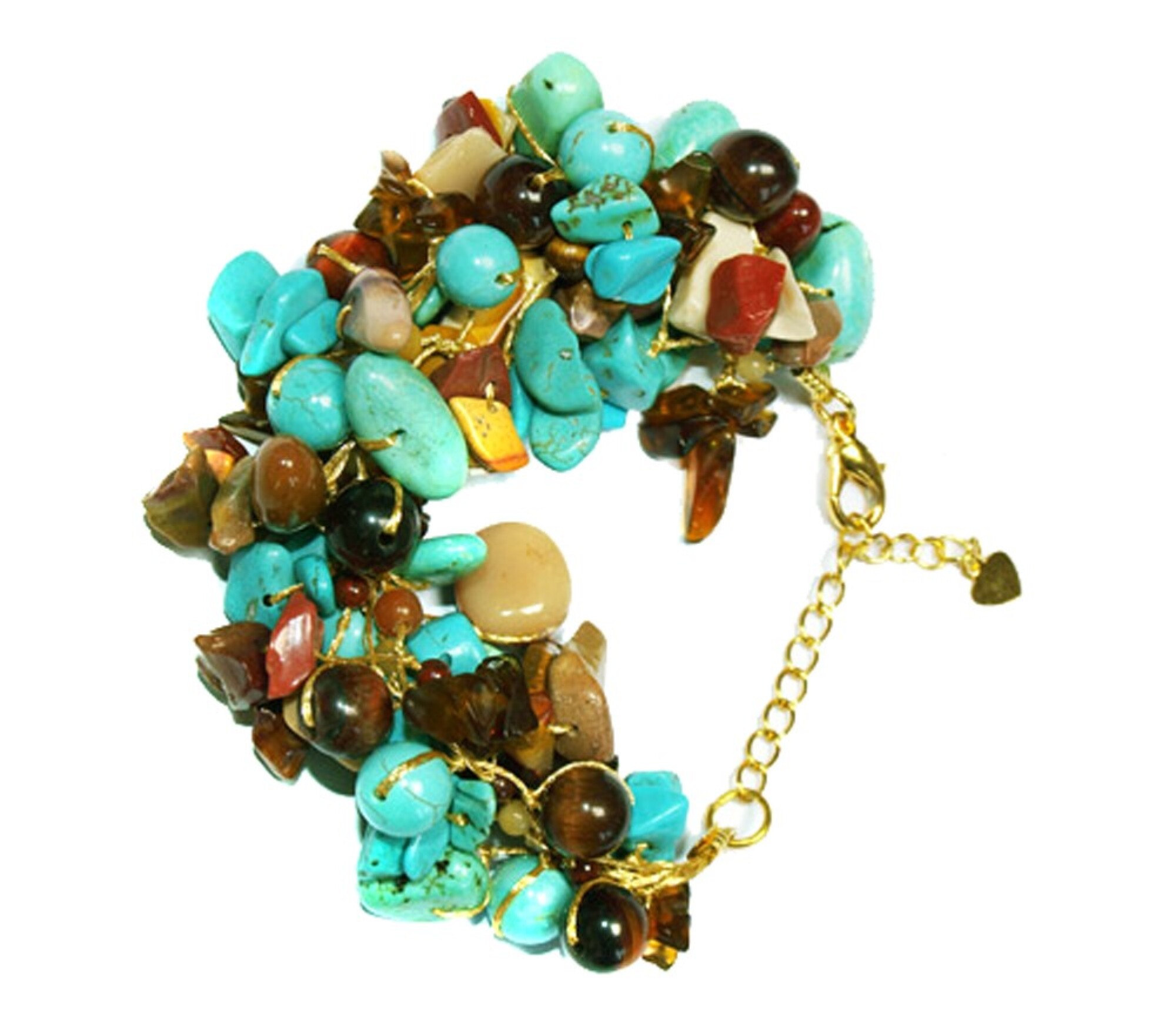 Bracelet fil doré et pierres