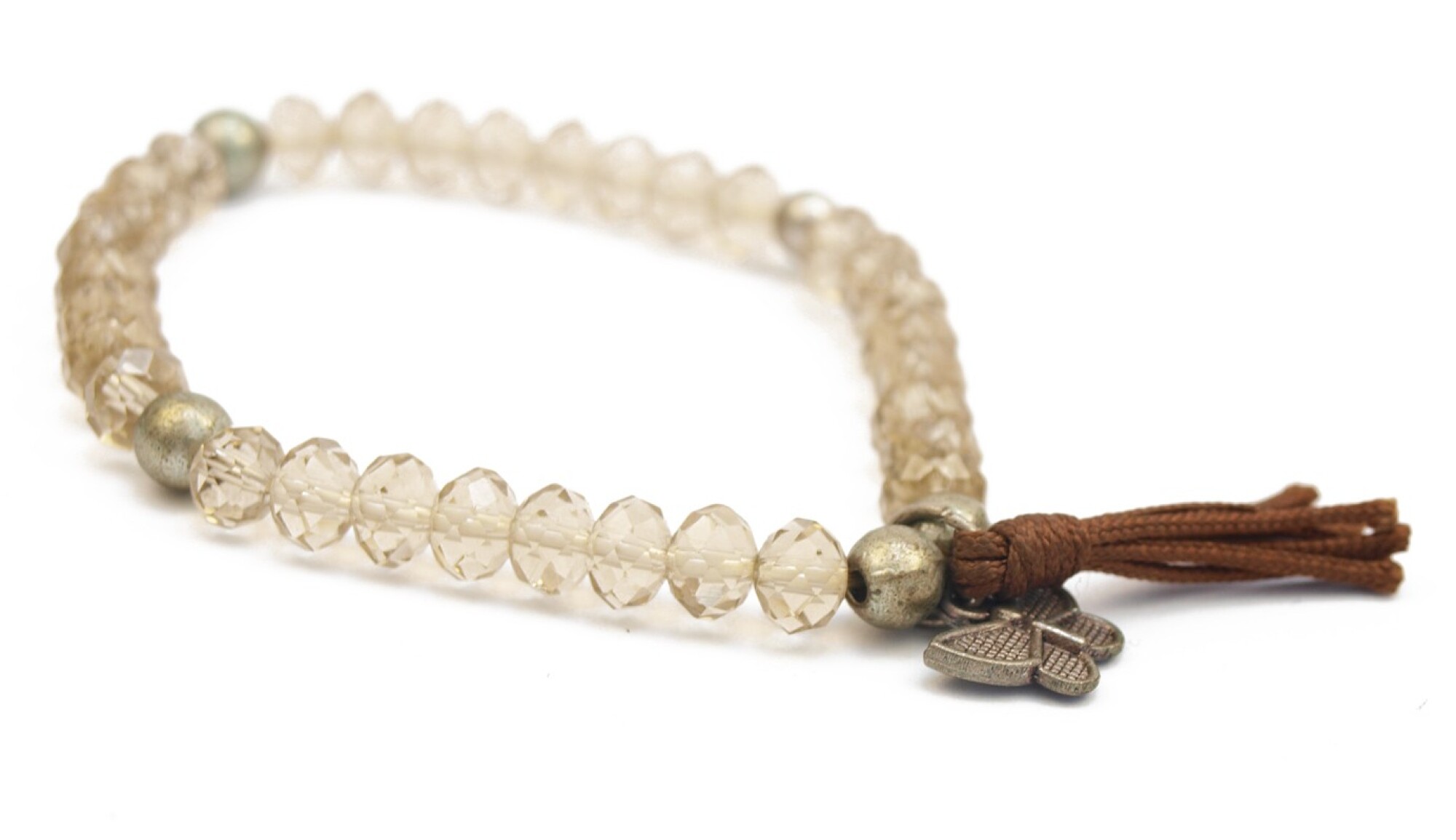 Bracelet perles cristal et breloque papillon