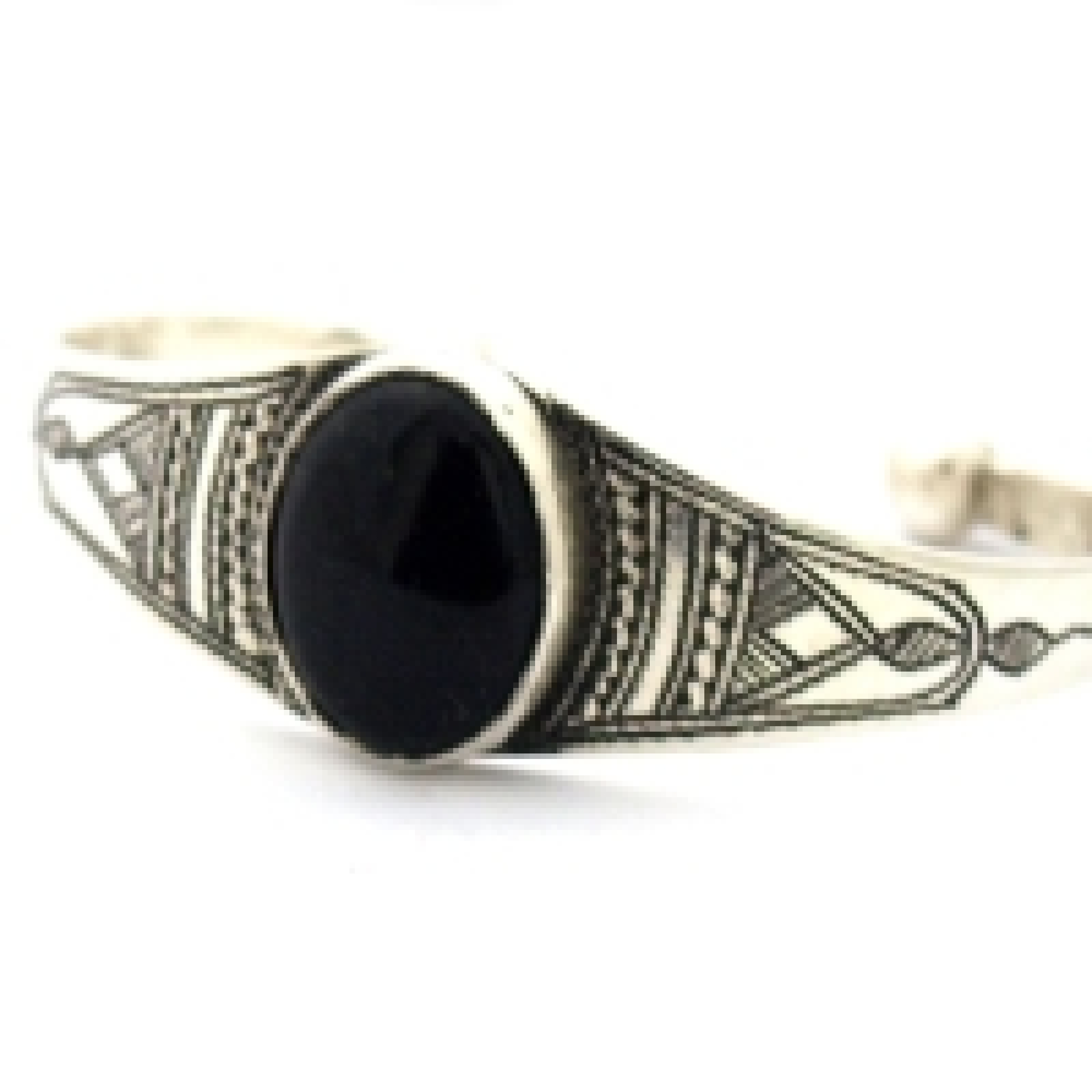 Bracelet rigide touareg agat noire
